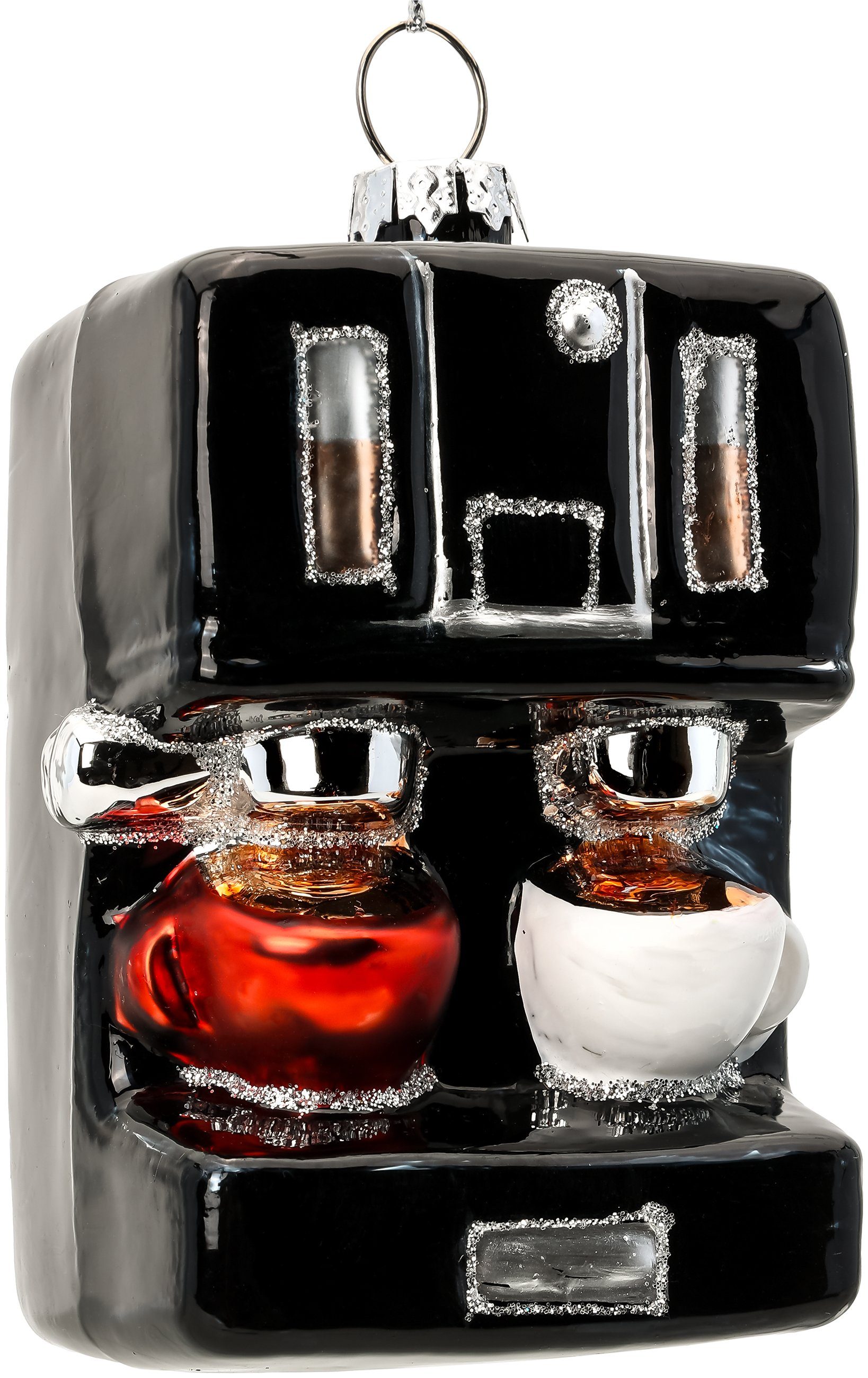 Christbaumschmuck BS921 Kaffeemaschine Glas-Figur Weihnachtsbaum Anhänger