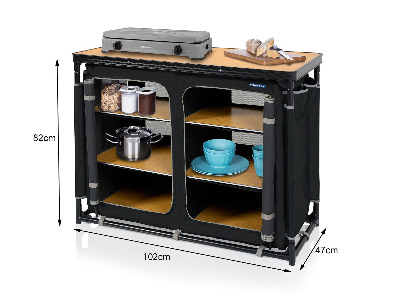 Campart Stoffschrank Camping Küchenbox Campingschrank Campingküche