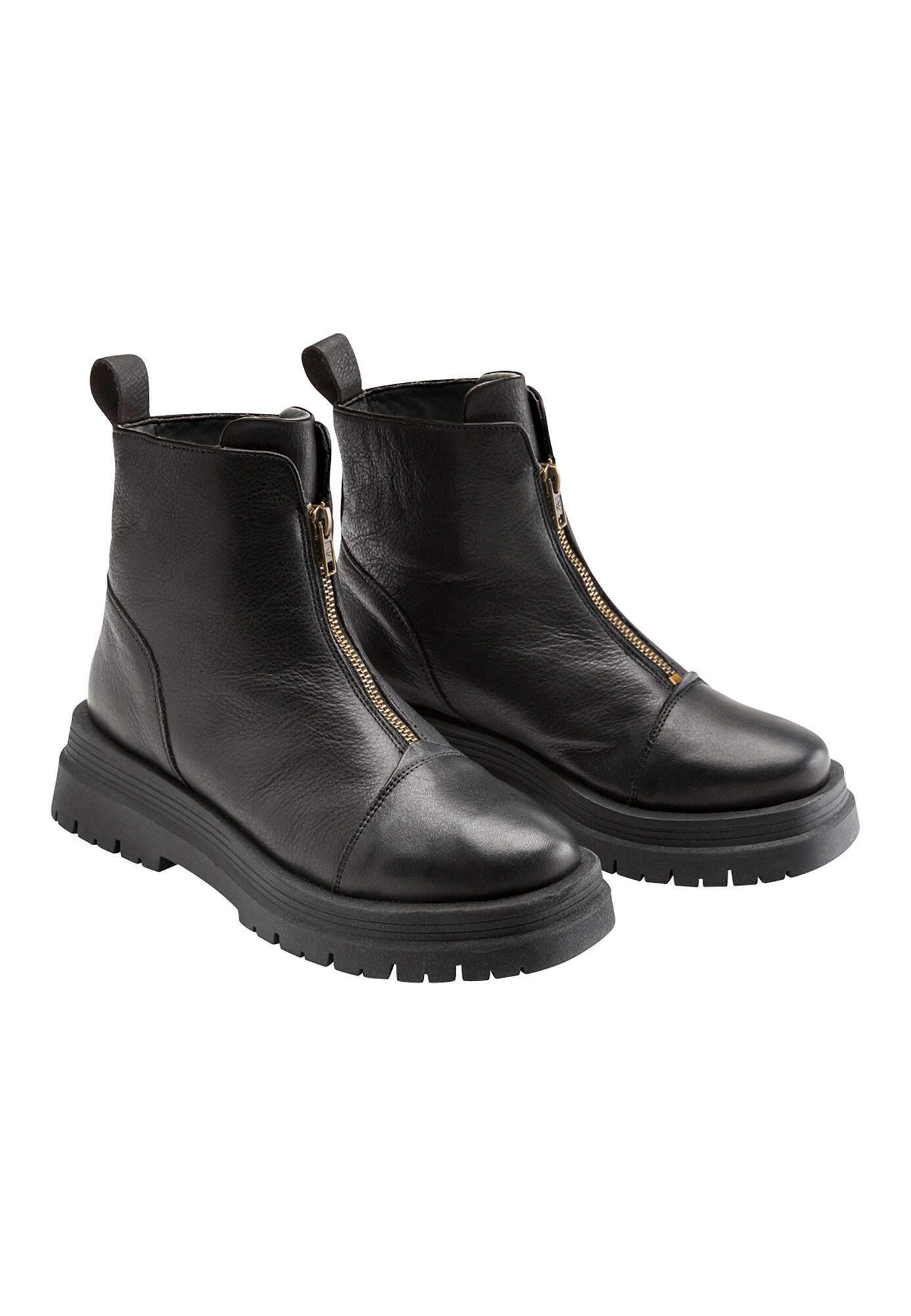 Hessnatur mit Zipper aus chromfrei gegerbtem Leder Stiefelette
