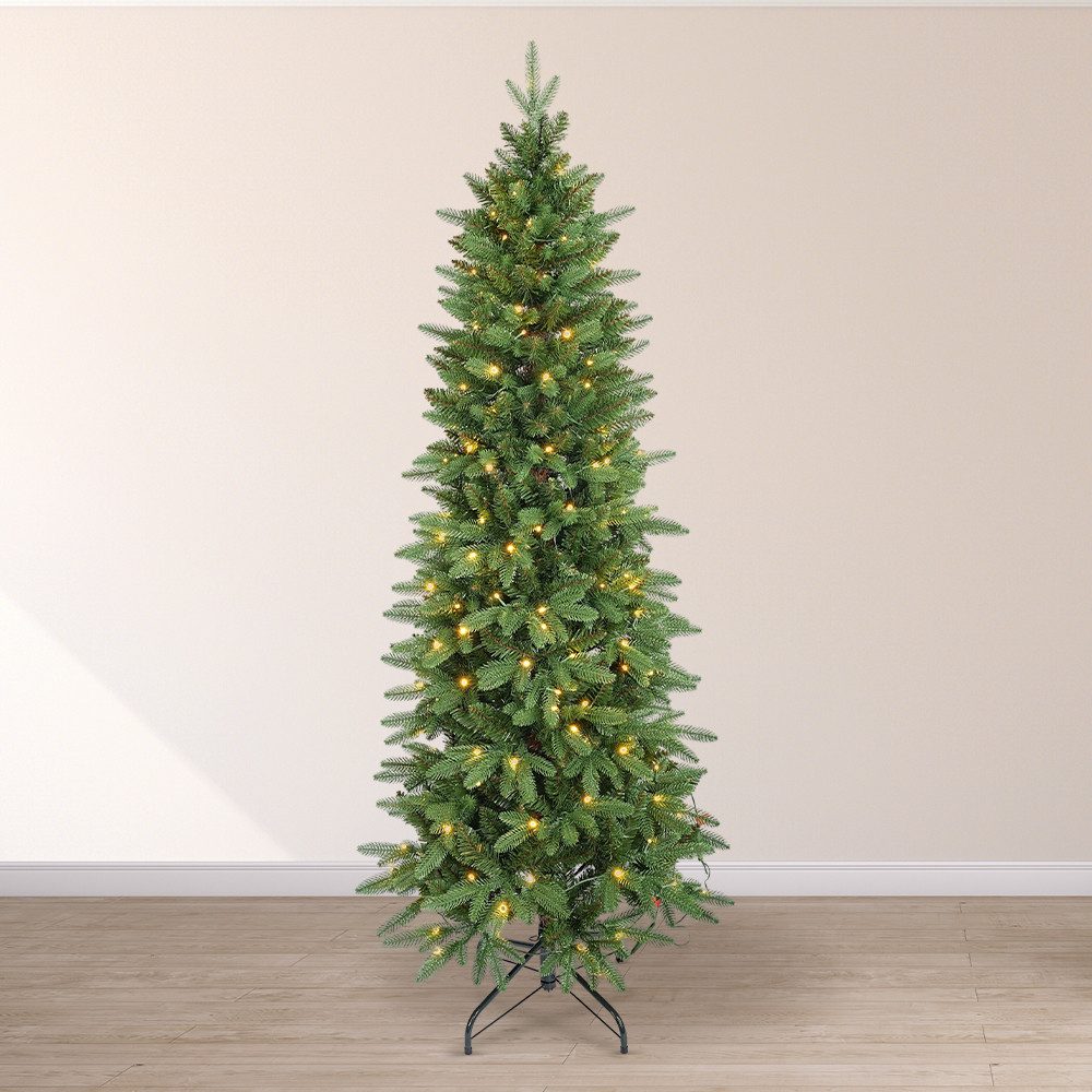 Salcar Künstlicher Weihnachtsbaum 180 cm Schmal Weihnachtsbaum mit Beleucht günstig online kaufen