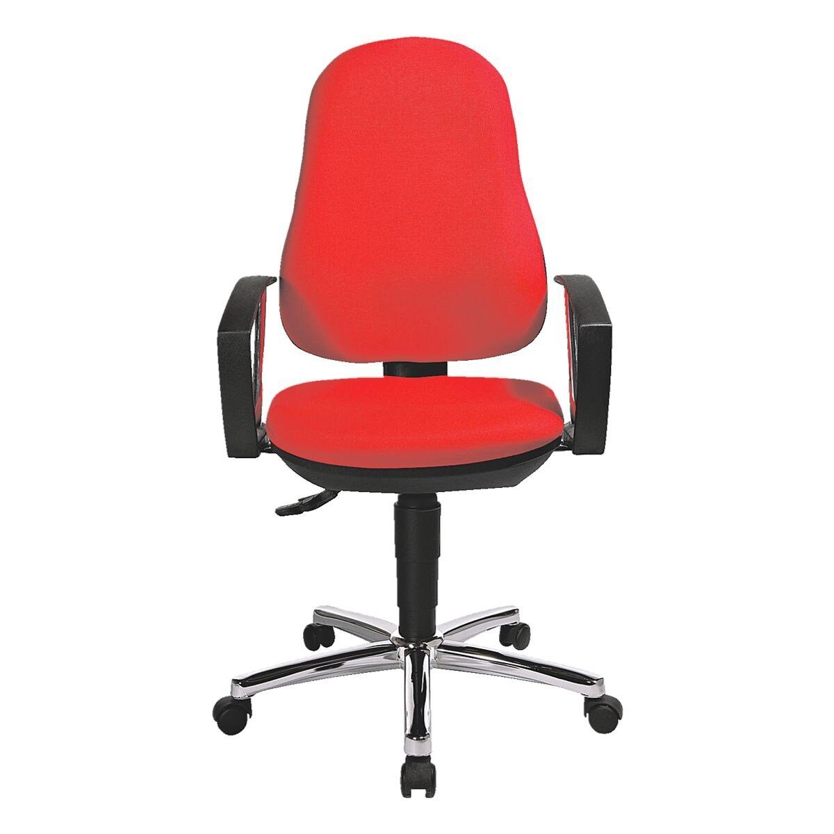 TOPSTAR Schreibtischstuhl Support Deluxe, Spezialbandscheibensitz und rot P mit Armlehnen