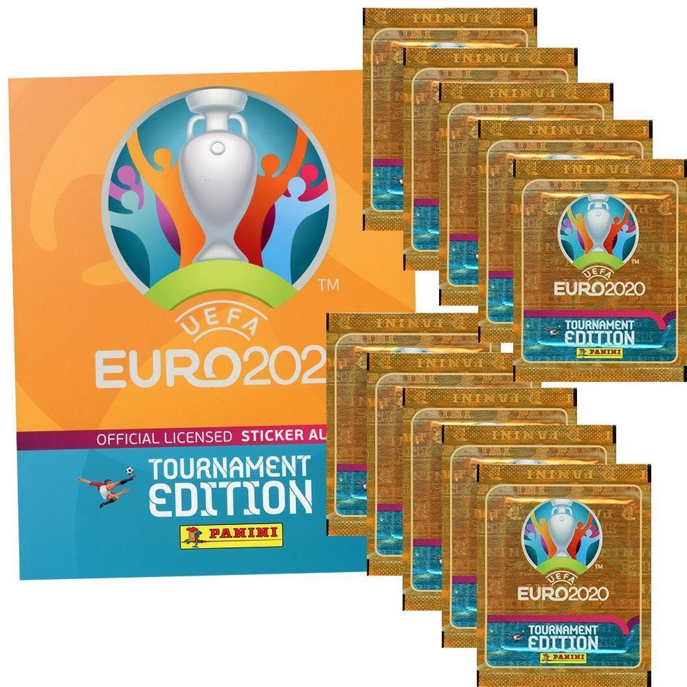 Sammelkarte Panini Euro 2020 Tournament 2021 - Sammelsticker - 1 Album + 10 Tüten