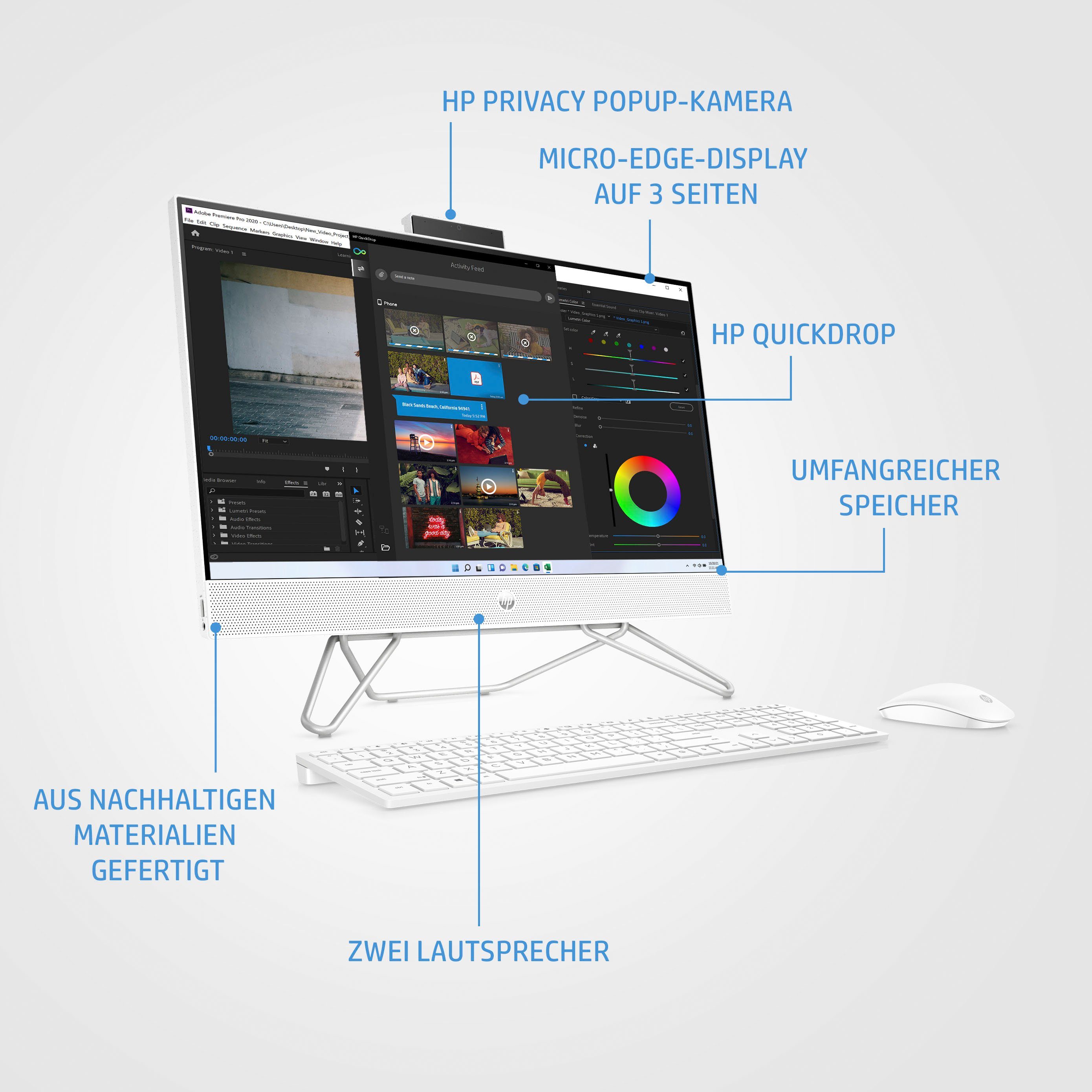 PC Intel UHD GB Zoll, Graphics All-in-One 256 4 24-cb0204ng Celeron J4025, GB 600, SSD) HP (23,8 RAM,