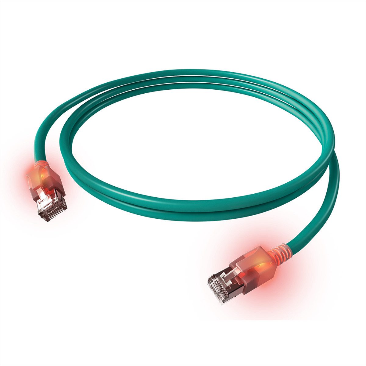 Easylan DualBoot LED Patchkabel RJ45 S/FTP Cat.6A (Class EA) LAN-Kabel, RJ-45 Männlich (Stecker), RJ-45 Männlich (Stecker) (700.0 cm), mit saCon Stecker, LSOH, CS1OTADAD0070