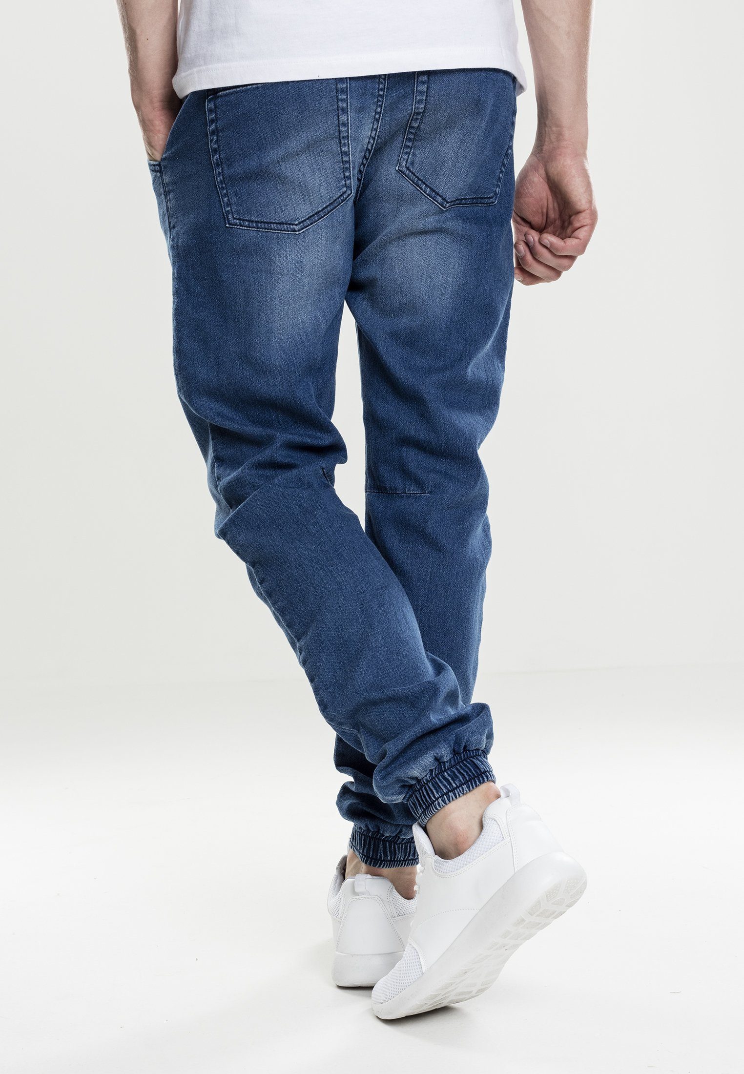 URBAN CLASSICS Bequeme Jeans Jogpants blue (1-tlg) Herren Knitted Denim washed