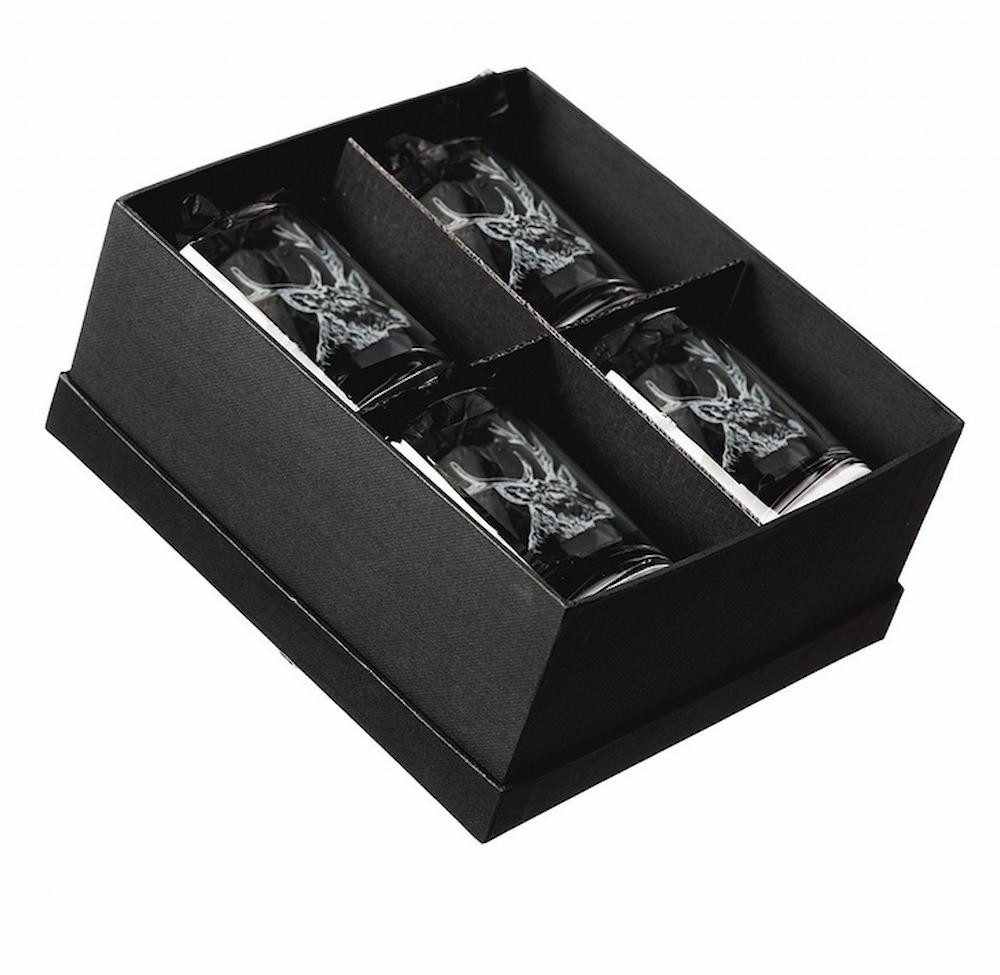 Whiskyglas Whisky-Gläser 4er-Geschenkset mit Hirsch-Gravur