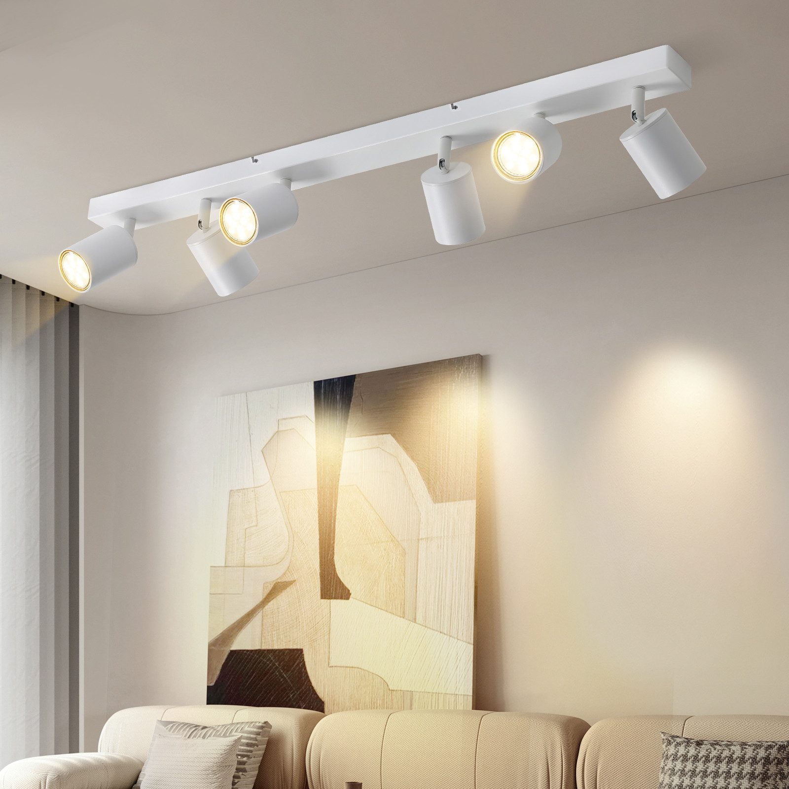 Nettlife Deckenstrahler Weiß Wohnzimmer 1/2/3/4/5/6 Flammig günstig online kaufen