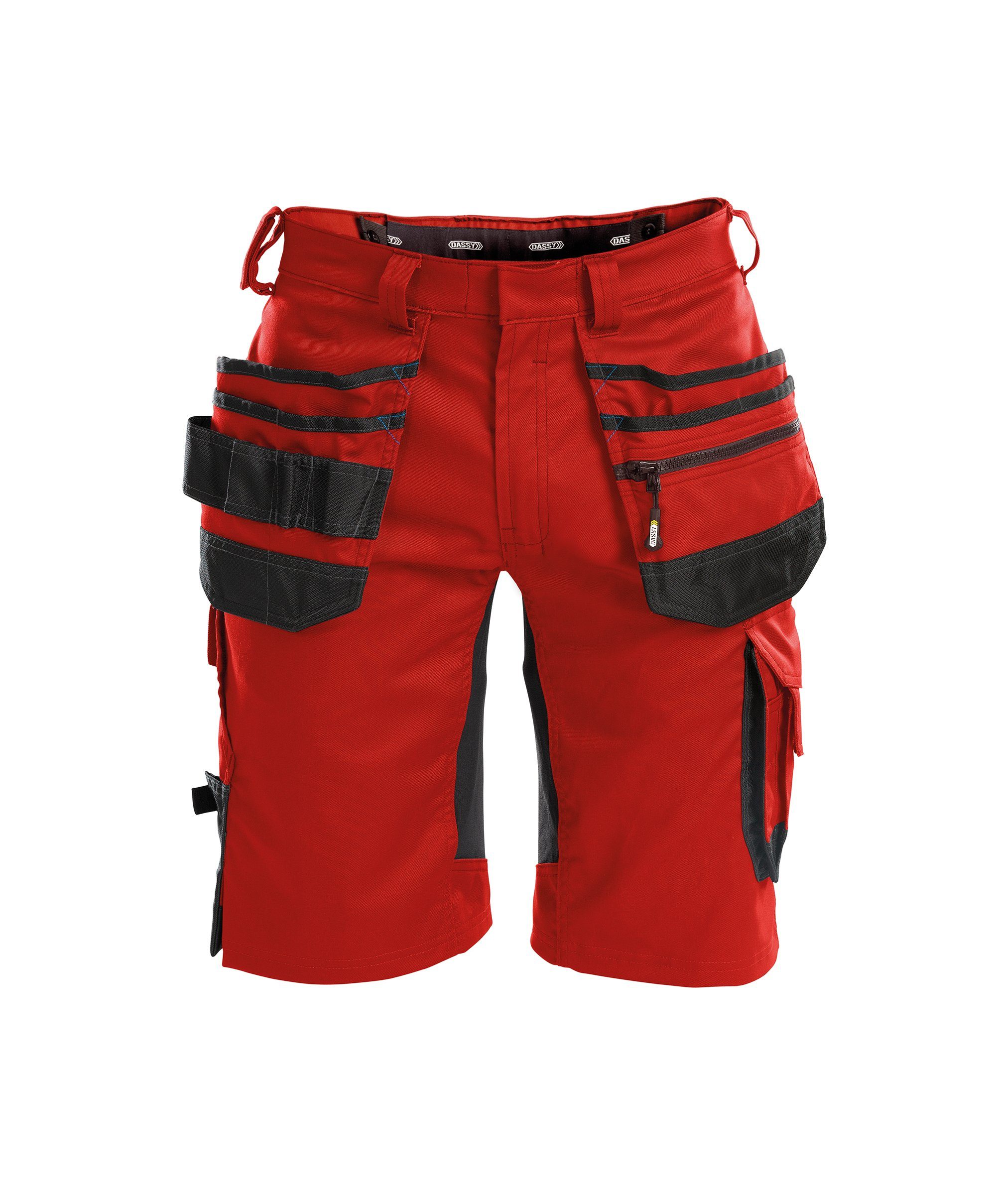 Dassy Arbeitsshorts Arbeitsshorts mit Stretch und Holstertaschen Trix (1-tlg) rot/schwarz