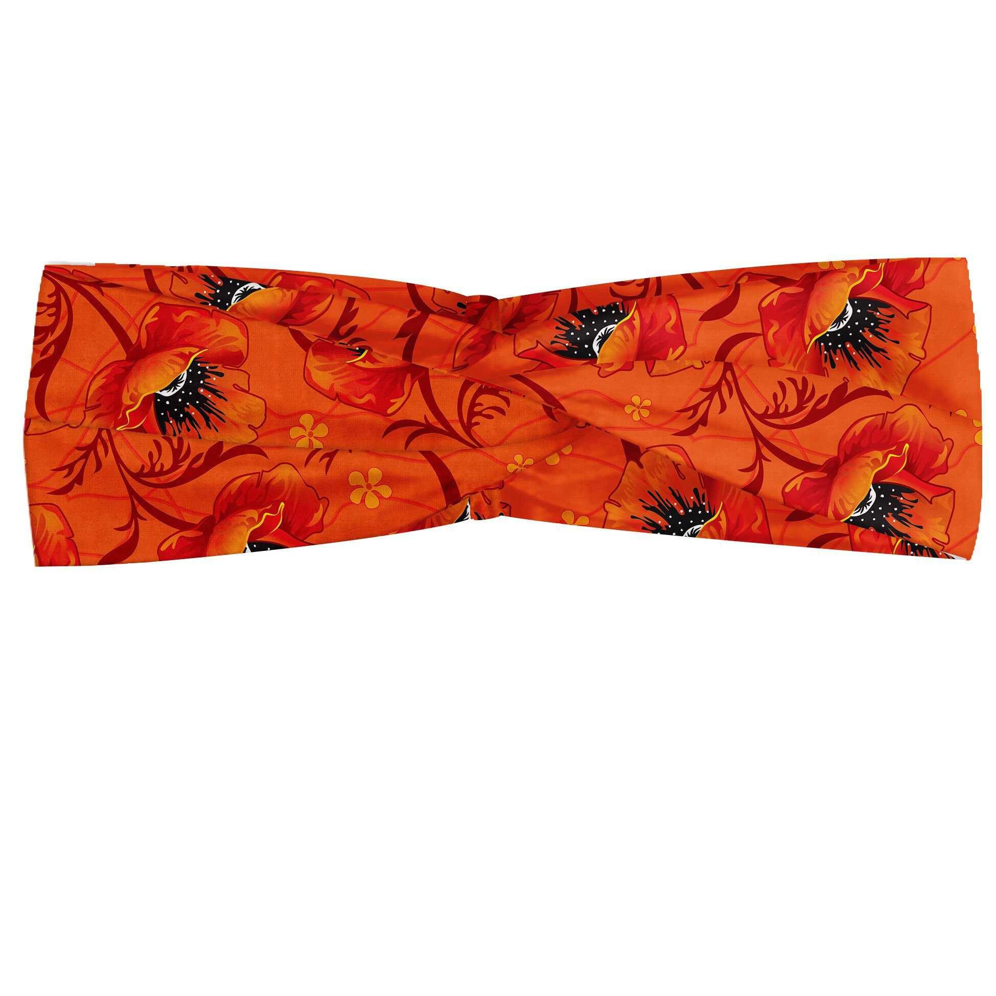 Abakuhaus Stirnband Elastisch und Angenehme alltags accessories Orange Mohnblumen-Blumen Romantik