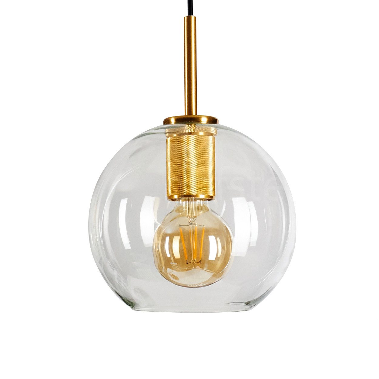 hofstein Hängeleuchte »Radda« Retro Pendellampe aus Metall in Gold und klar günstig online kaufen