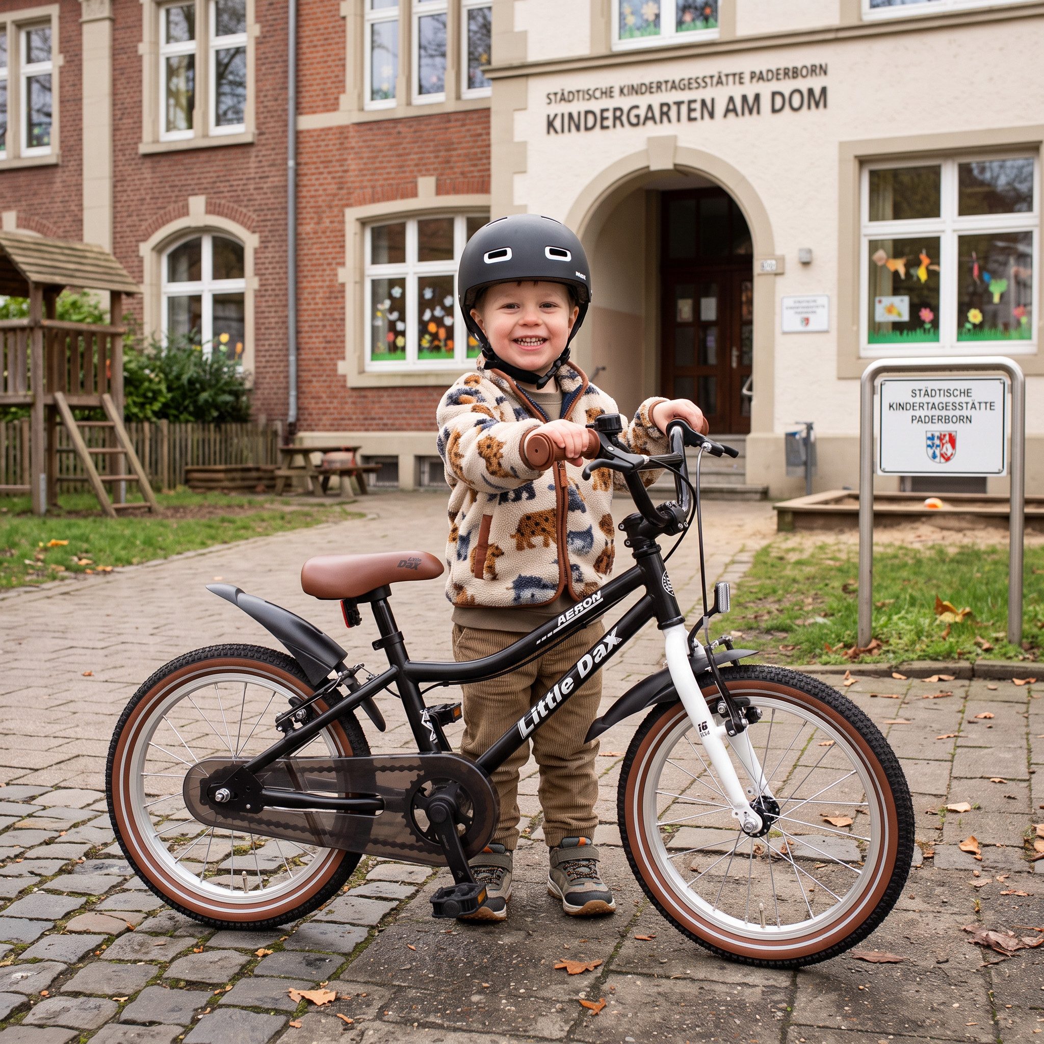Bachtenkirch Kinderfahrrad 16 Zoll Schwarz Fahrrad für Kinder Junge Mädchen, Schrittlänge: ab 46 cm, Sattelhöhe: 49–56 cm, Gewicht: 7,5 kg