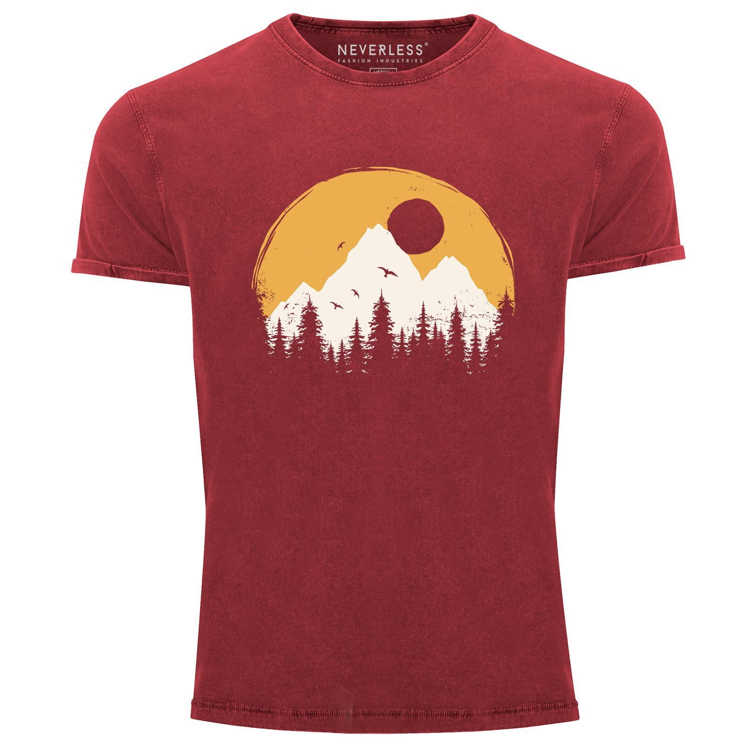 Neverless Print-Shirt Herren Vintage Shirt Print günstig online kaufen