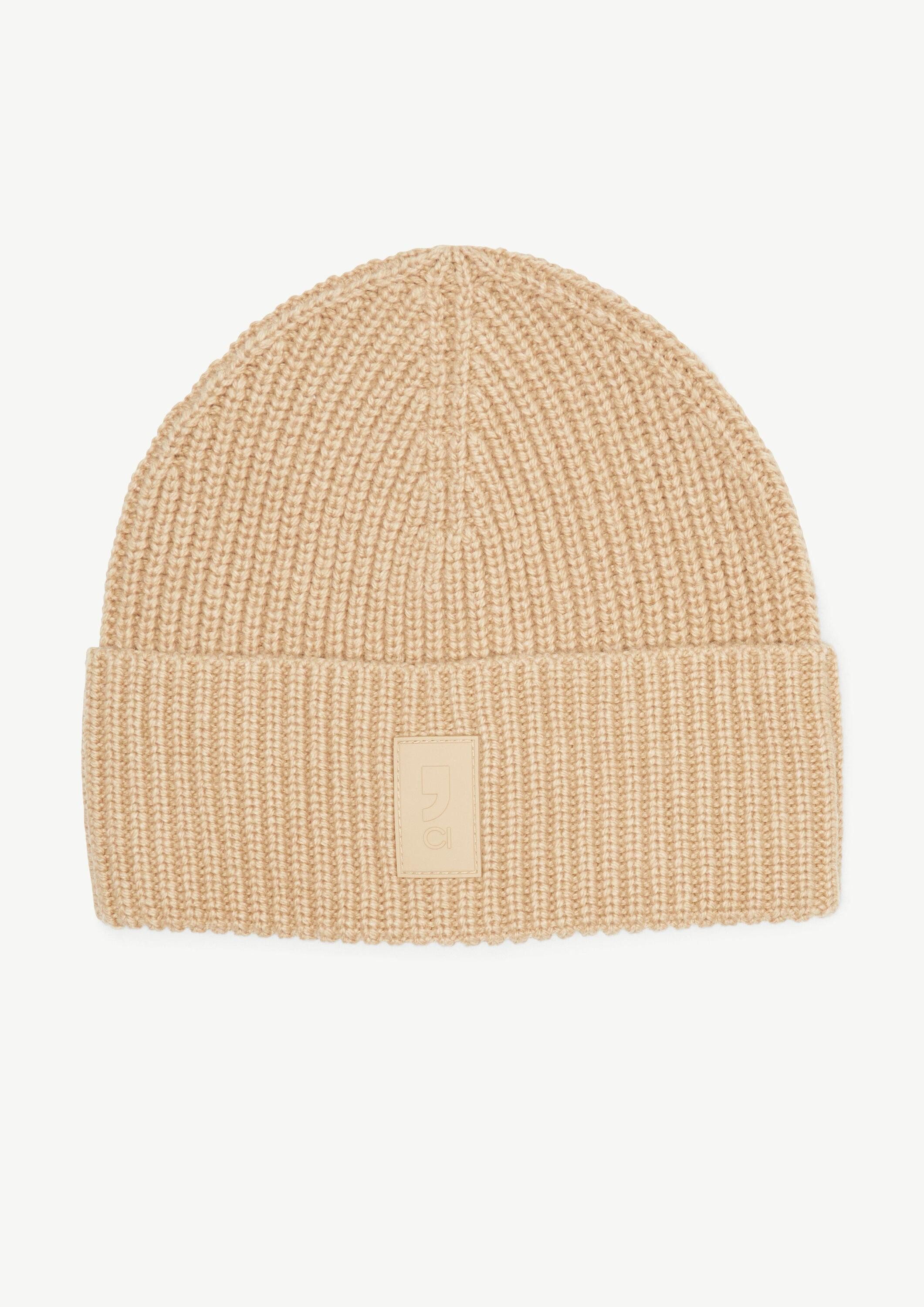 comma Strickmütze Mütze Strickmütze mit Label-Patch