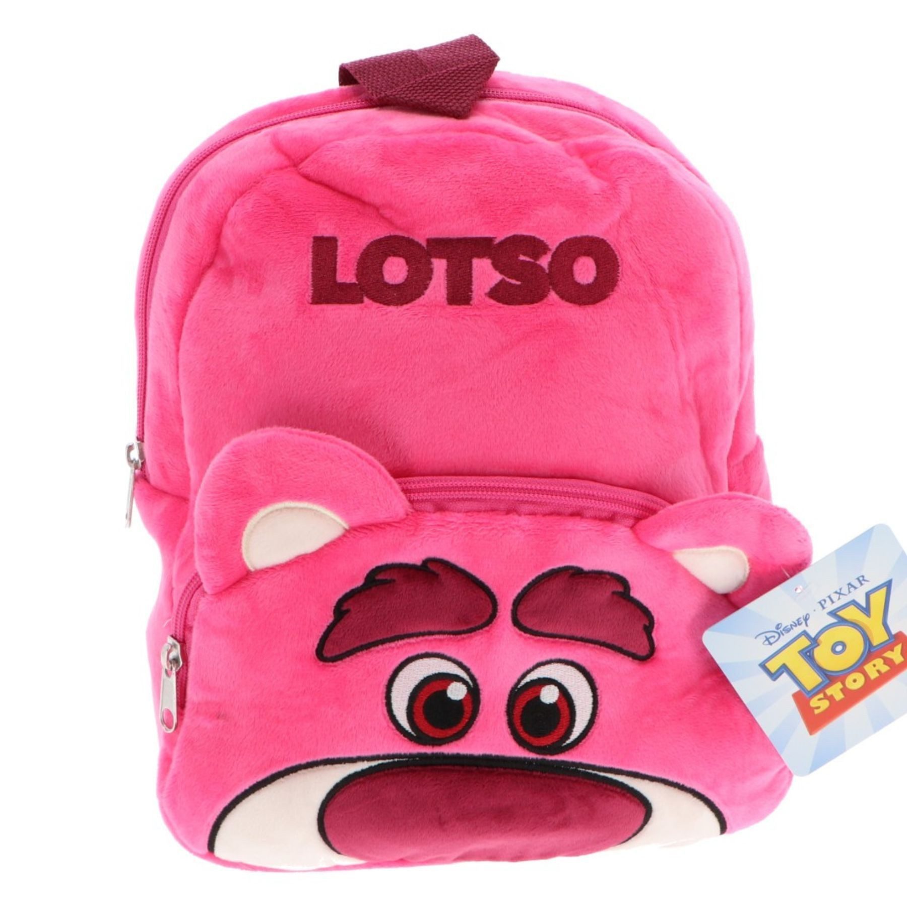Disney Pixar Toy Story Kinderrucksack Lotso Kinder Rucksack aus weichem Plüsch für Alltag und Freizeit