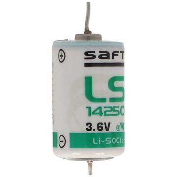 Saft SAFT LS14250CNA Lithium Batterie, Size 1/2 AA mit Lötdraht Batterie, (3,6 V)