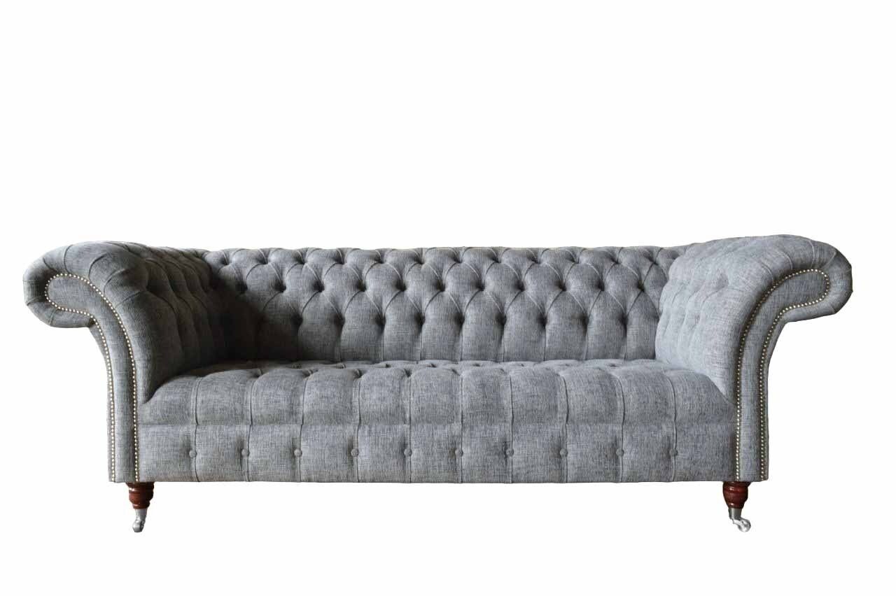 JVmoebel Sofa Grau Designer Couch Sofa Dreisitzer Luxus Couchen Möbel Sofas Textil, Made In Europe