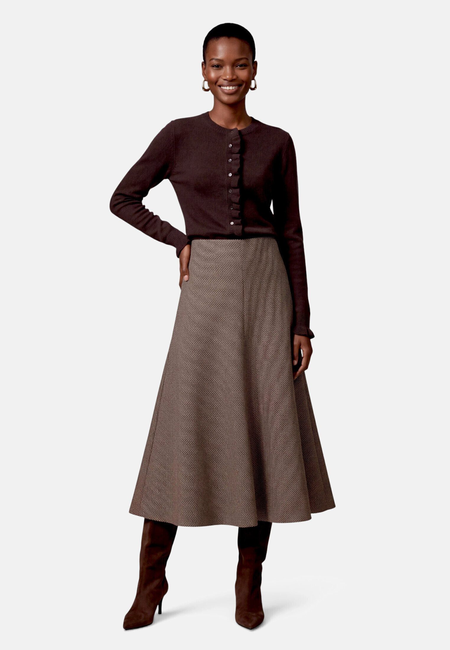 Zero Maxirock Damen mit Muster Plain/ ohne Details