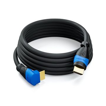 deleyCON deleyCON 2m HDMI 90° Grad Winkel Kabel - HDMI 2.0/1.4a kompatibel mit HDMI-Kabel