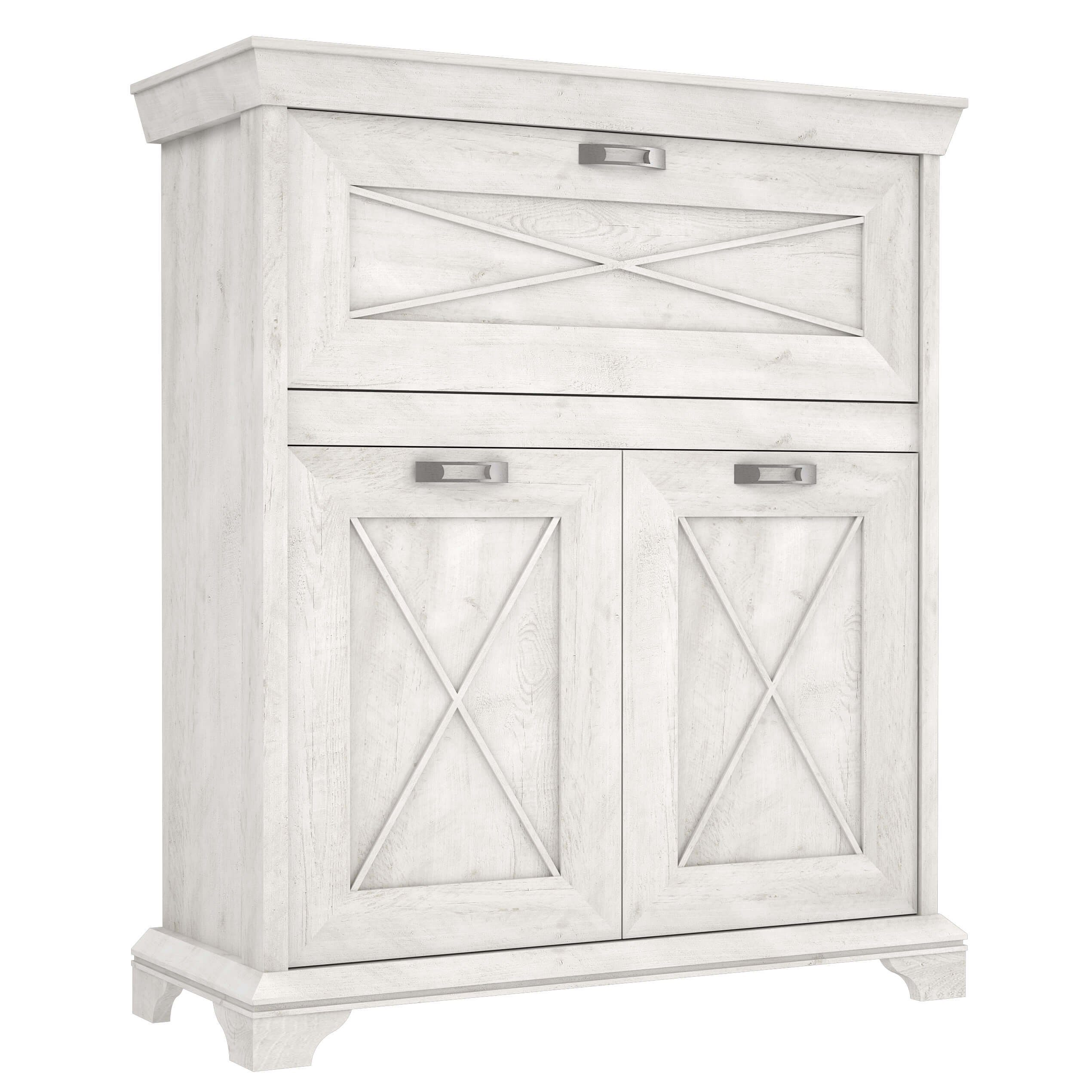 Newroom Kommode Salena, Kommode Pinie Weiß Modern Landhaus Sideboard Highboard Flur