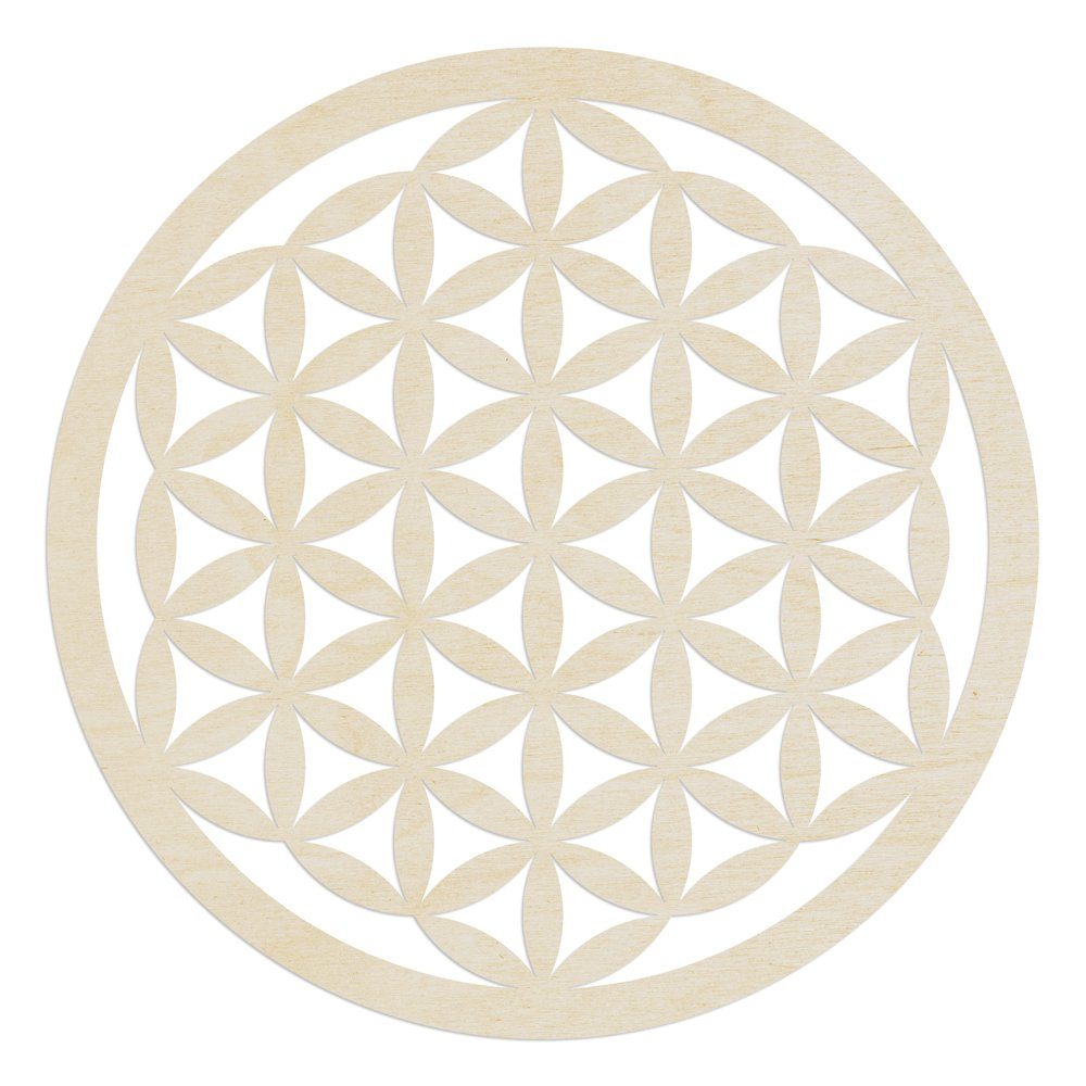 WANDStyle Wanddekoobjekt "Blume des Lebens" aus Holz, Pappel