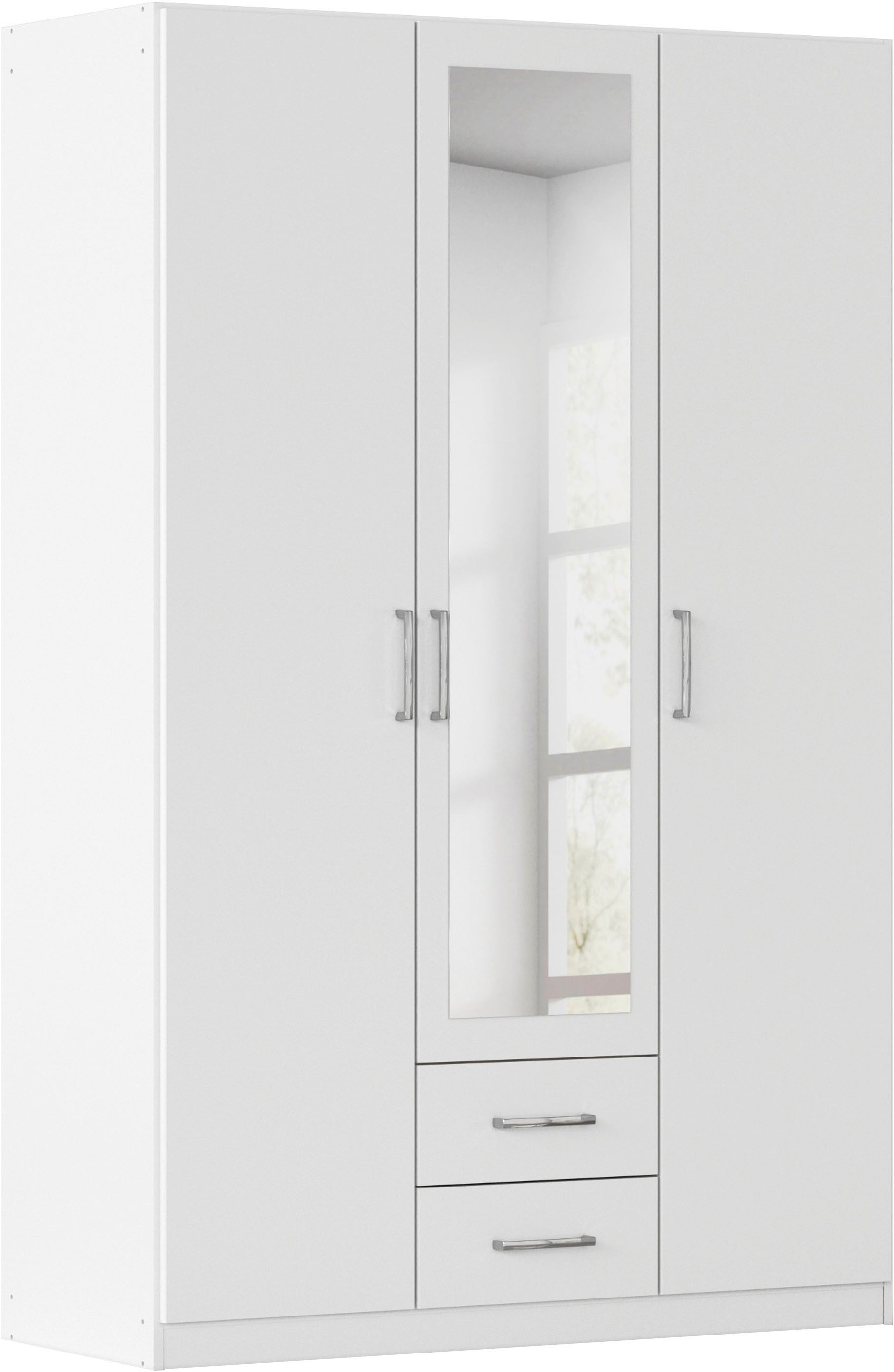 rauch Kleiderschrank Schrank Garderobe Ankleide GAMMA Breiten 91/136/181/226/271/315/360 cm (in 3 Ausstattungen BASIC/CLASSIC/PREMIUM (inkl. SOFT-CLOSE-Funktion) verschiedene Griff-Varianten, mit Spiegel TOPSELLER MADE IN GERMANY