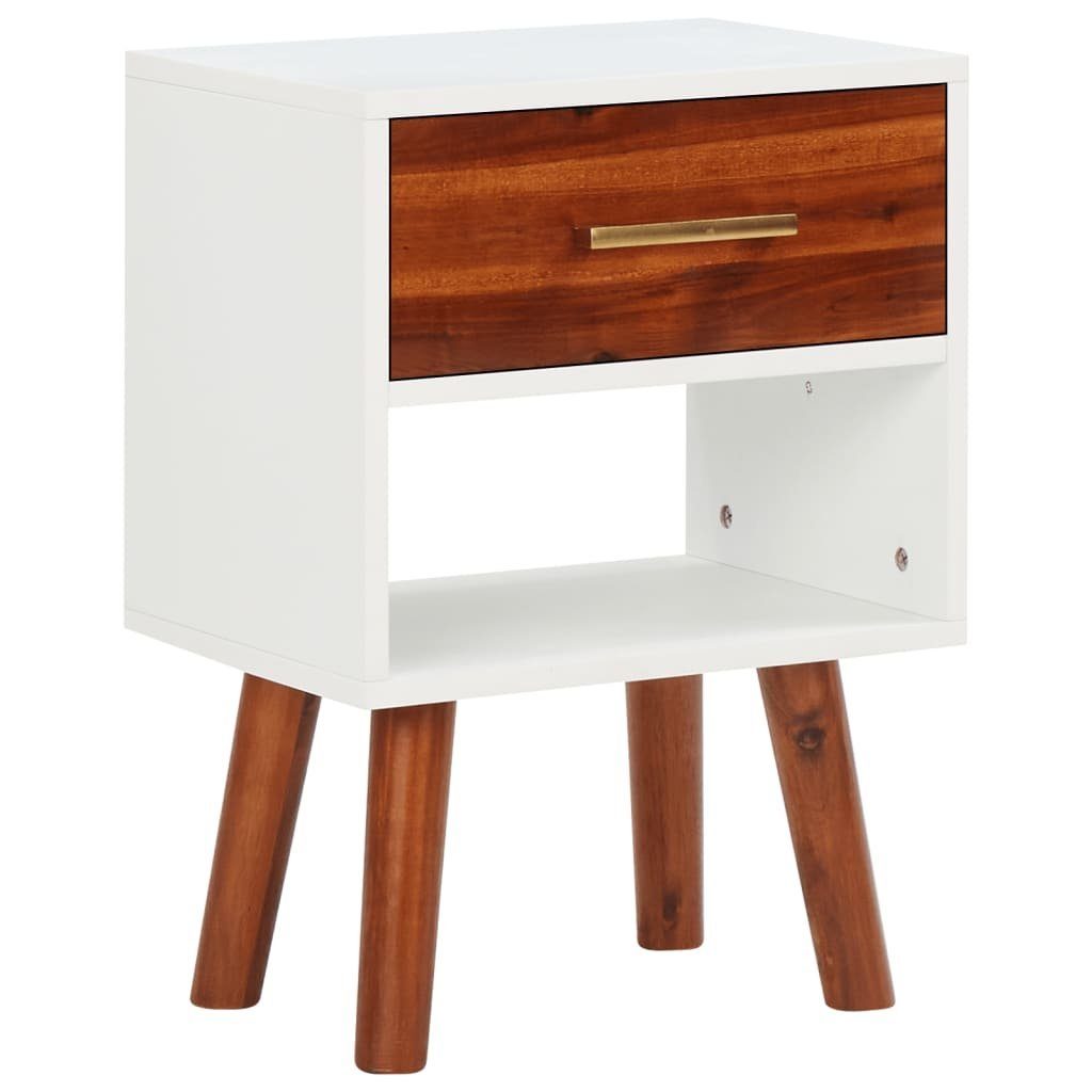 vidaXL Nachttisch Nachttisch nholz Massiv 40x30x57 cm (1-St), Akazienholz Massiv Nachttisch Nachtschrank Nachtkommode Nachtkonsole