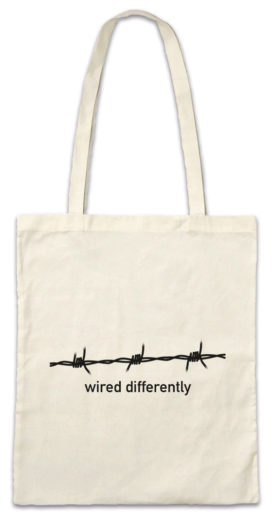 Beuteltasche Wired Differently A Stofftasche Stacheldraht Außenseiter ADHD Outsider