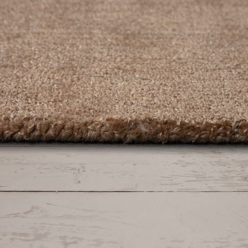 Teppich Wohnzimmer Teppich Handgeknüpft Kurzflor Unifarbenes Design, TT Home, Läufer, Höhe: 14 mm