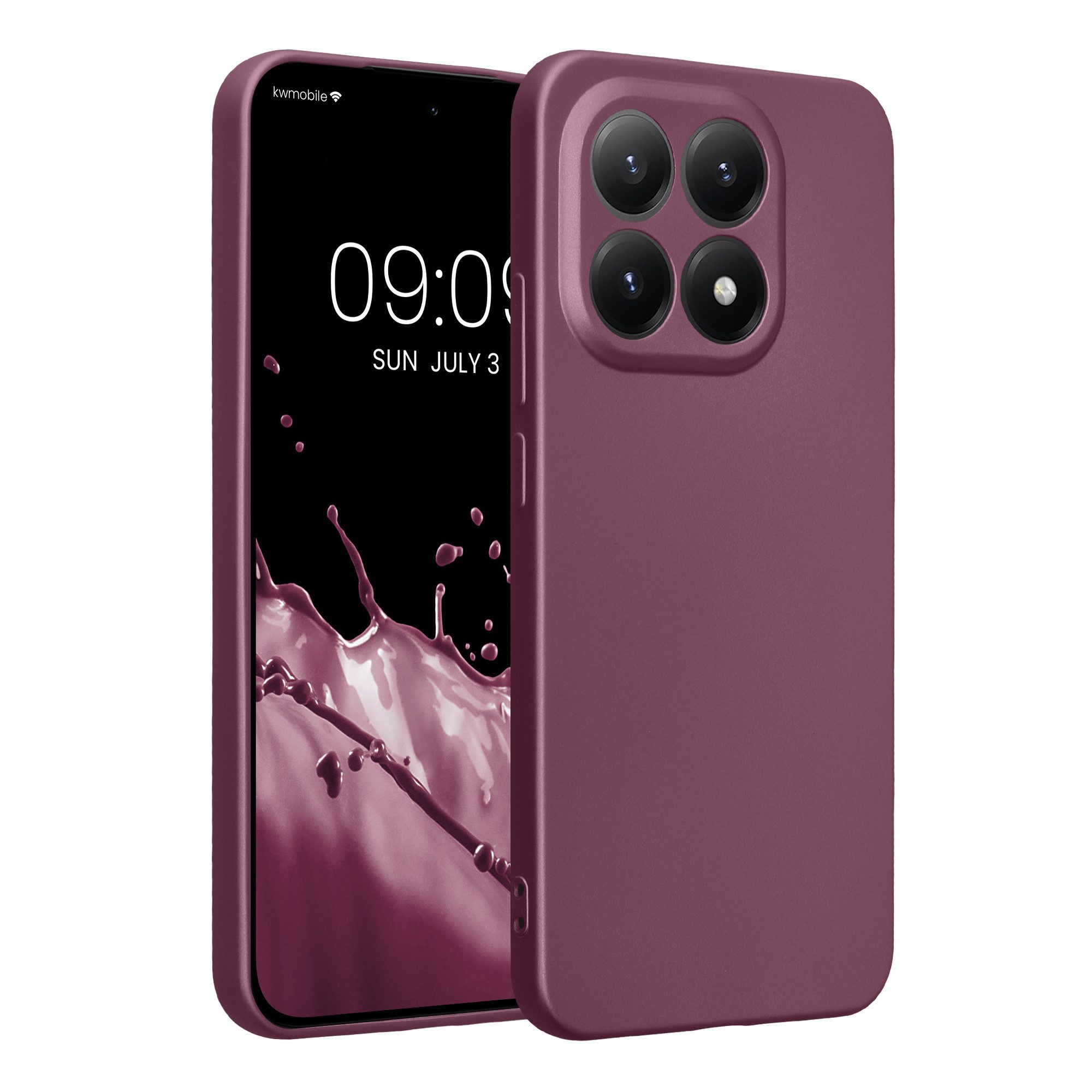 kwmobile Smartphone-Hülle Handyhülle für Xiaomi 15T Hülle, weiche Silikon Case metallisch schimmernd - Schutzhülle Cover