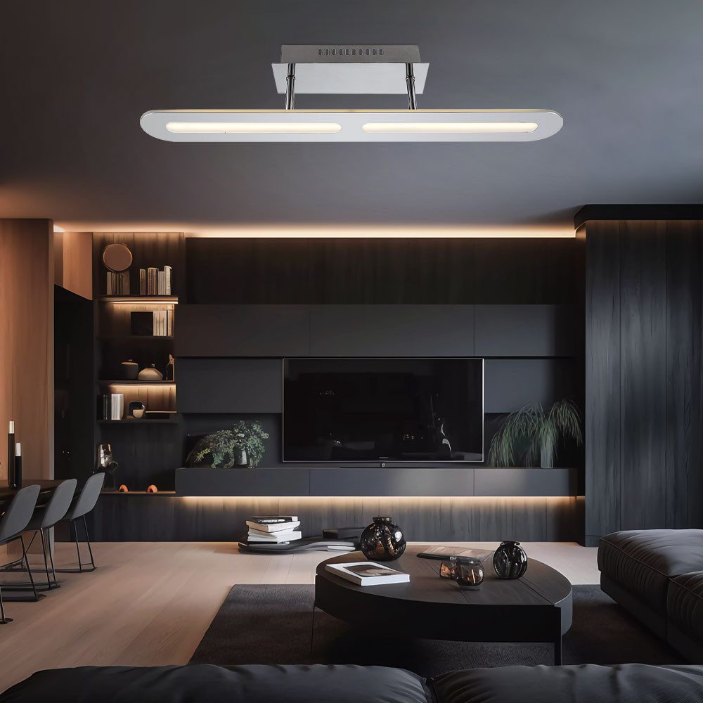 GLOBO LIGHTING LED Deckenleuchte, LED-Leuchtmittel fest verbaut, Warmweiß, LED Decken Lampe Wohn Ess Zimmer Beleuchtung Chrom Leuchte Globo