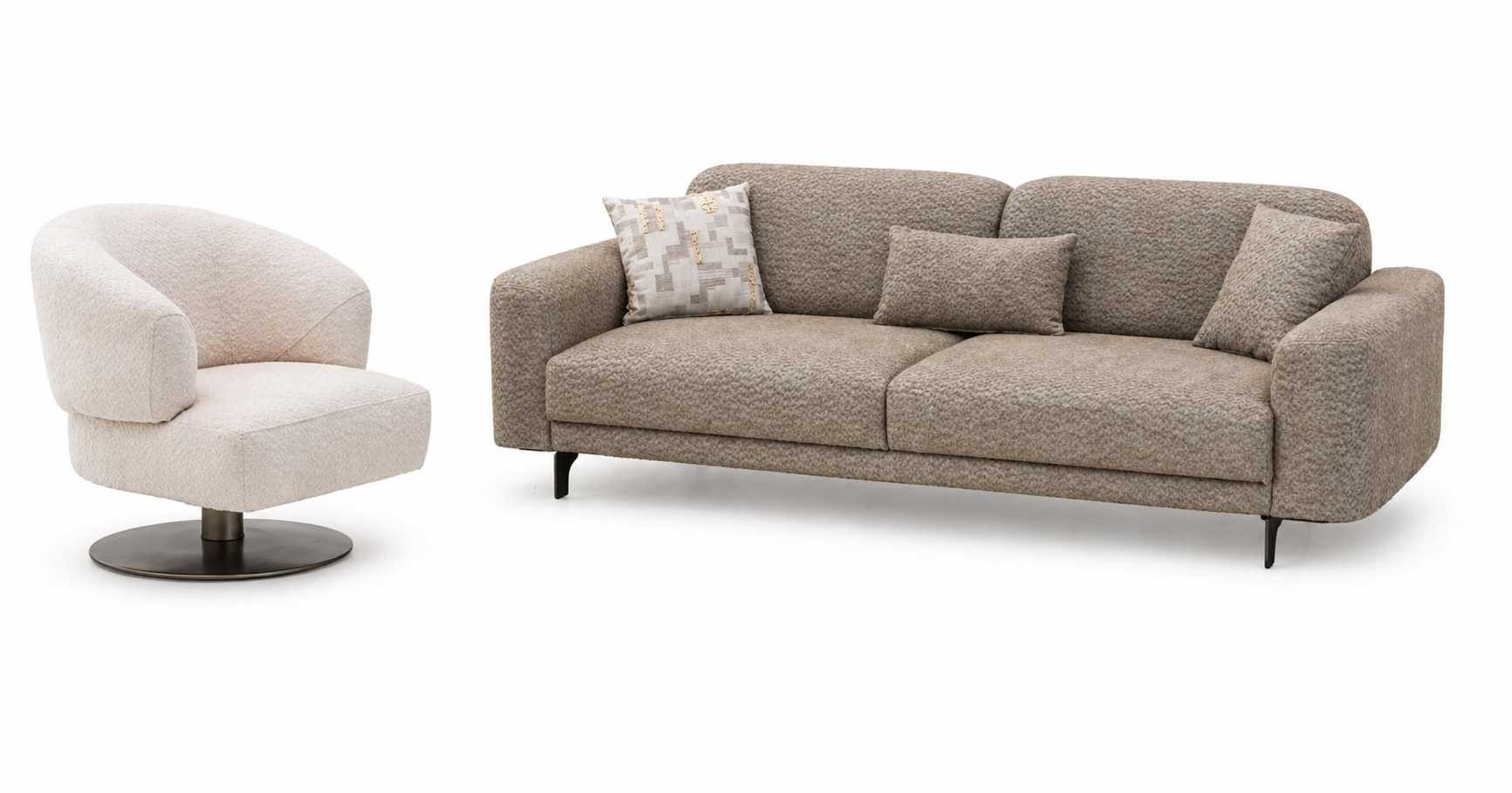 JVmoebel Polstergarnitur Wohnzimmer Set 3+1 Sitzer Designer Polstersofa Luxusmöbel Komplettes, (2-tlg), Made in Europa