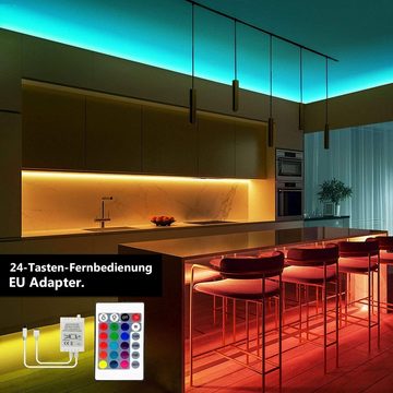 Oneid LED-Streifen LED Strip 5m/10m/20m, RGB LED Streifen, Farbwechsel LED Band