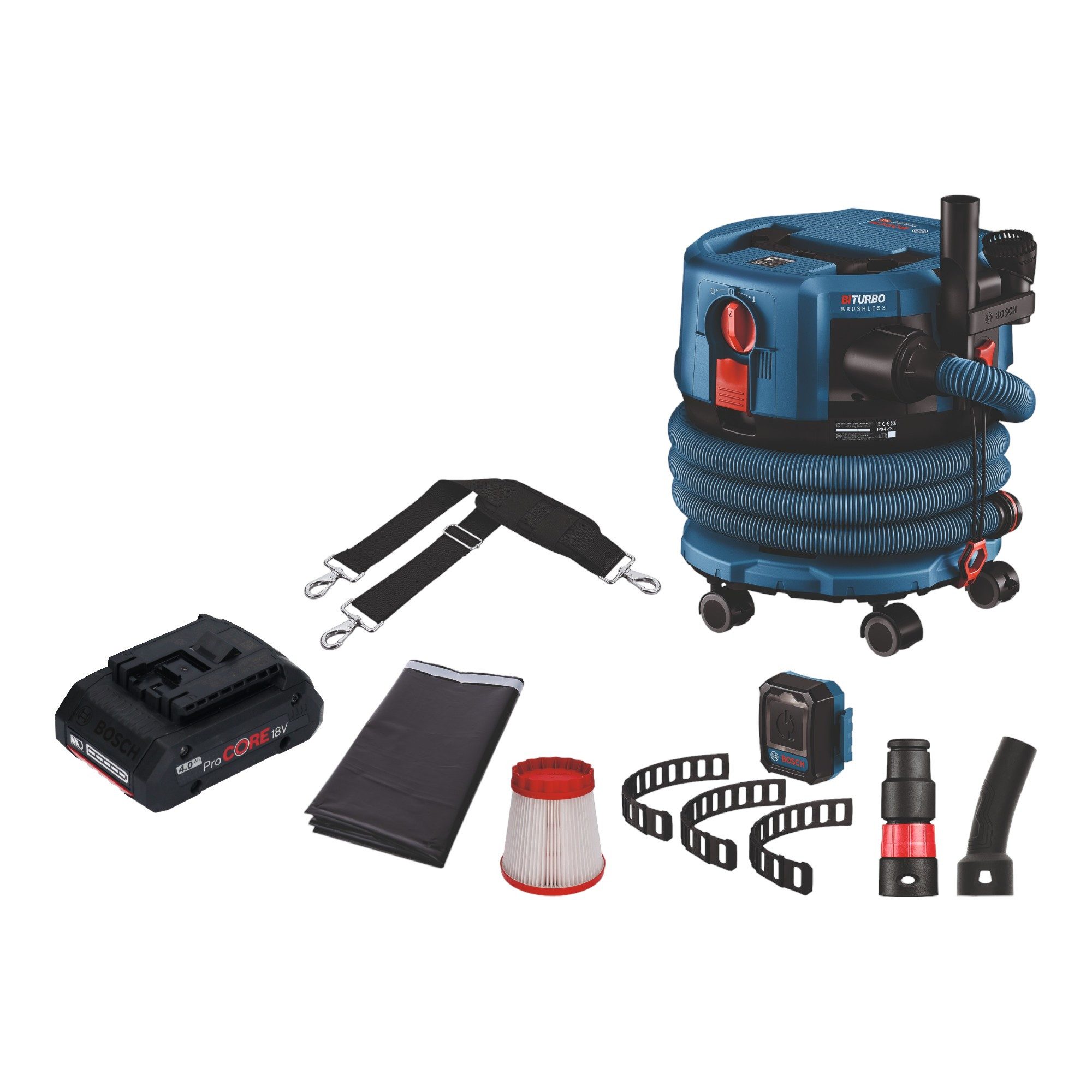 Bosch Professional Staubabsauger GAS 18V-12 MC BITURBO Brushless + 1x ProCore Akku 4,0 Ah - ohne Lader