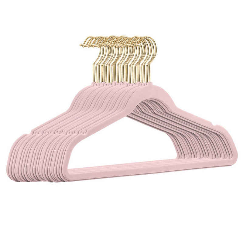 StickandShine Kleiderbügel »25 Stück Samt Kleiderbügel mit Gold Haken in verschiedenen Farben zur Wahl (25er Set) moderne luxus Bügel«