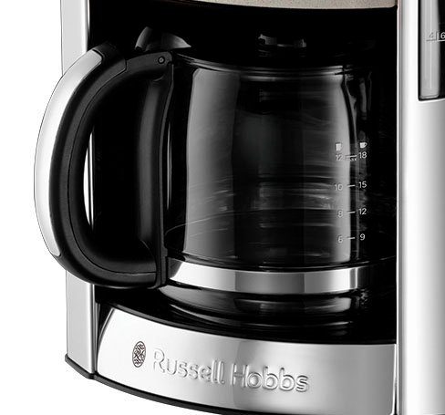 RUSSELL HOBBS Filterkaffeemaschine Luna Stone 26990-56, 1,5l Kaffeekanne, Papierfilter  1x4, Digital Anzeige, 1. Edelstahl-Kaffeemaschine mit hochwertigem  Steinstruktur-Finish