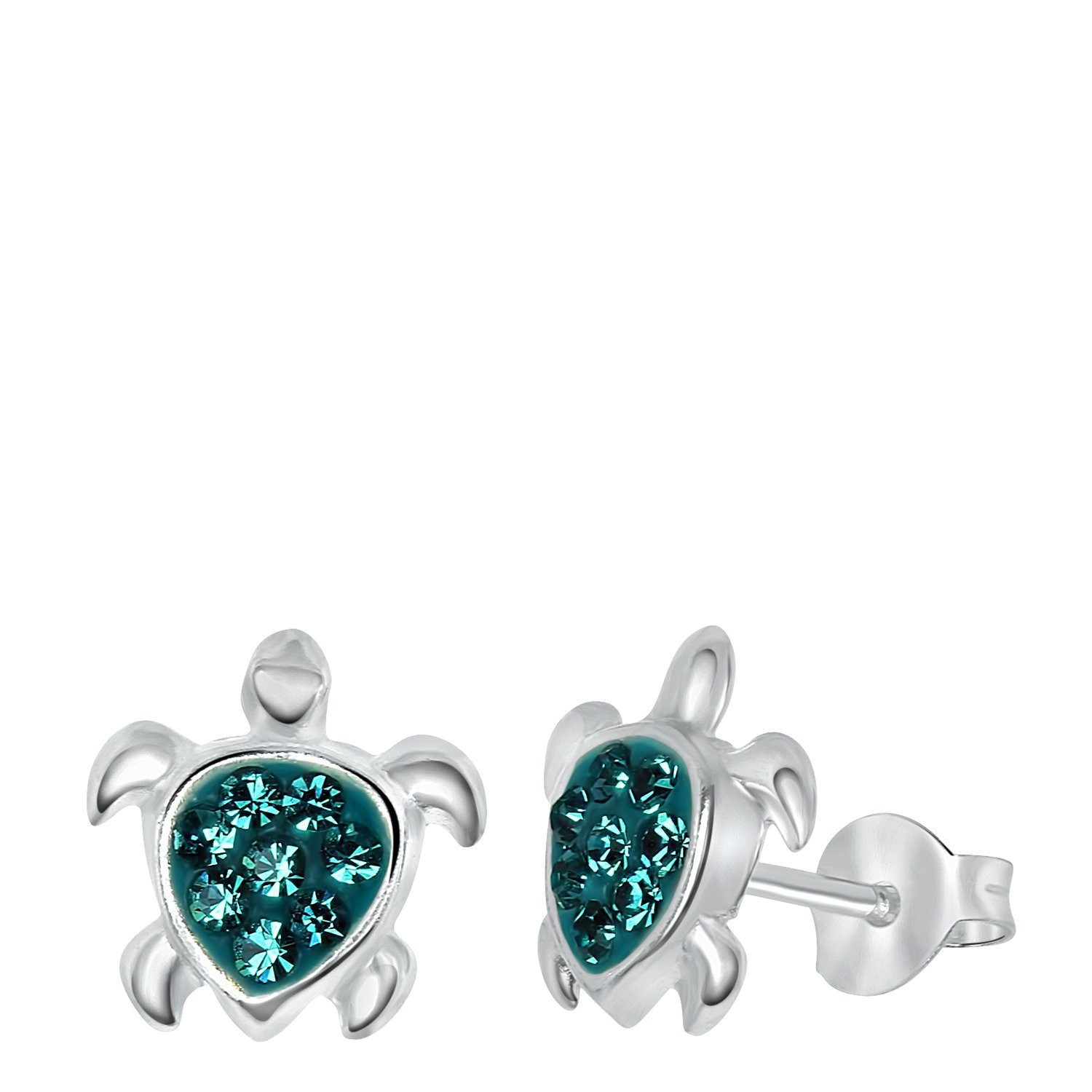 LUCARDI Paar Ohrstecker Ohrring - 925 Silber - Silber - Kristall - Kinder