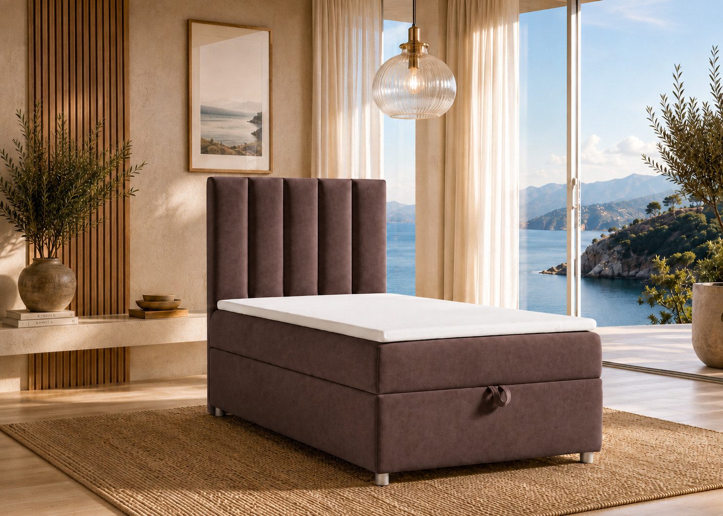 Best for Home Boxspringbett Trinity K10 SINGLE mit Bettkasten & Bonellfederkern, Komfort Topper H3 (Einzelbett, Polsterbett gepolstertes Kopfteil, Jugendbett, Kinderbett versch. Größen, 1-St., 70x200 80x200 90x200 100x200 cm), Stauraum unter dem Bett, Erg