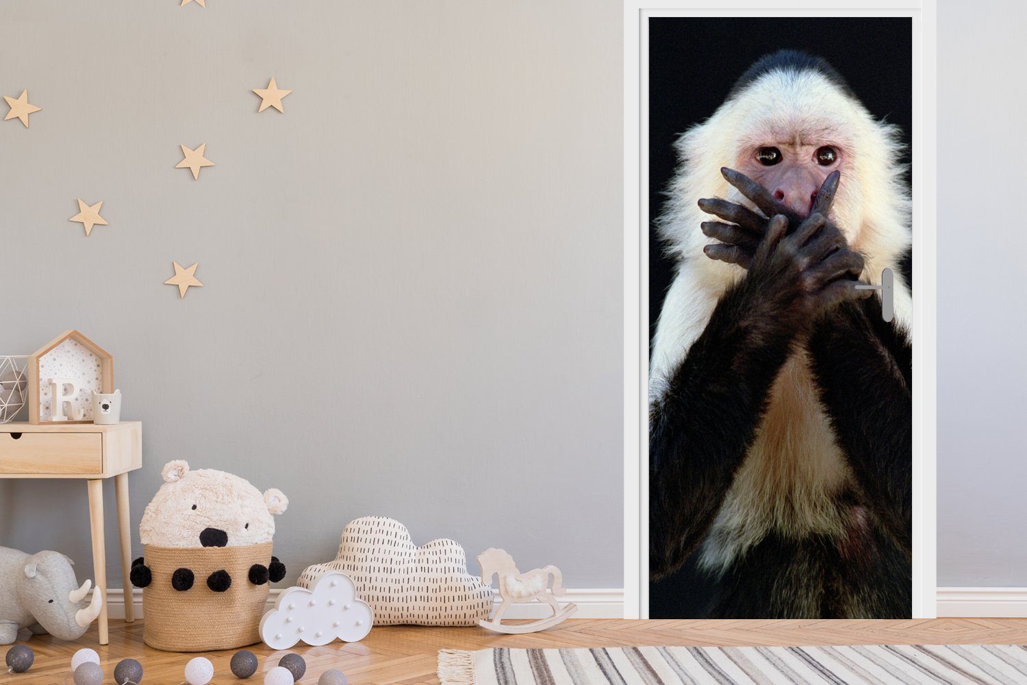 MuchoWow Türtapete Affe (1 Fototapete Wilde Tiere Tür, Türaufkleber, bedruckt, cm 75x205 - Matt, St), - Porträt, für
