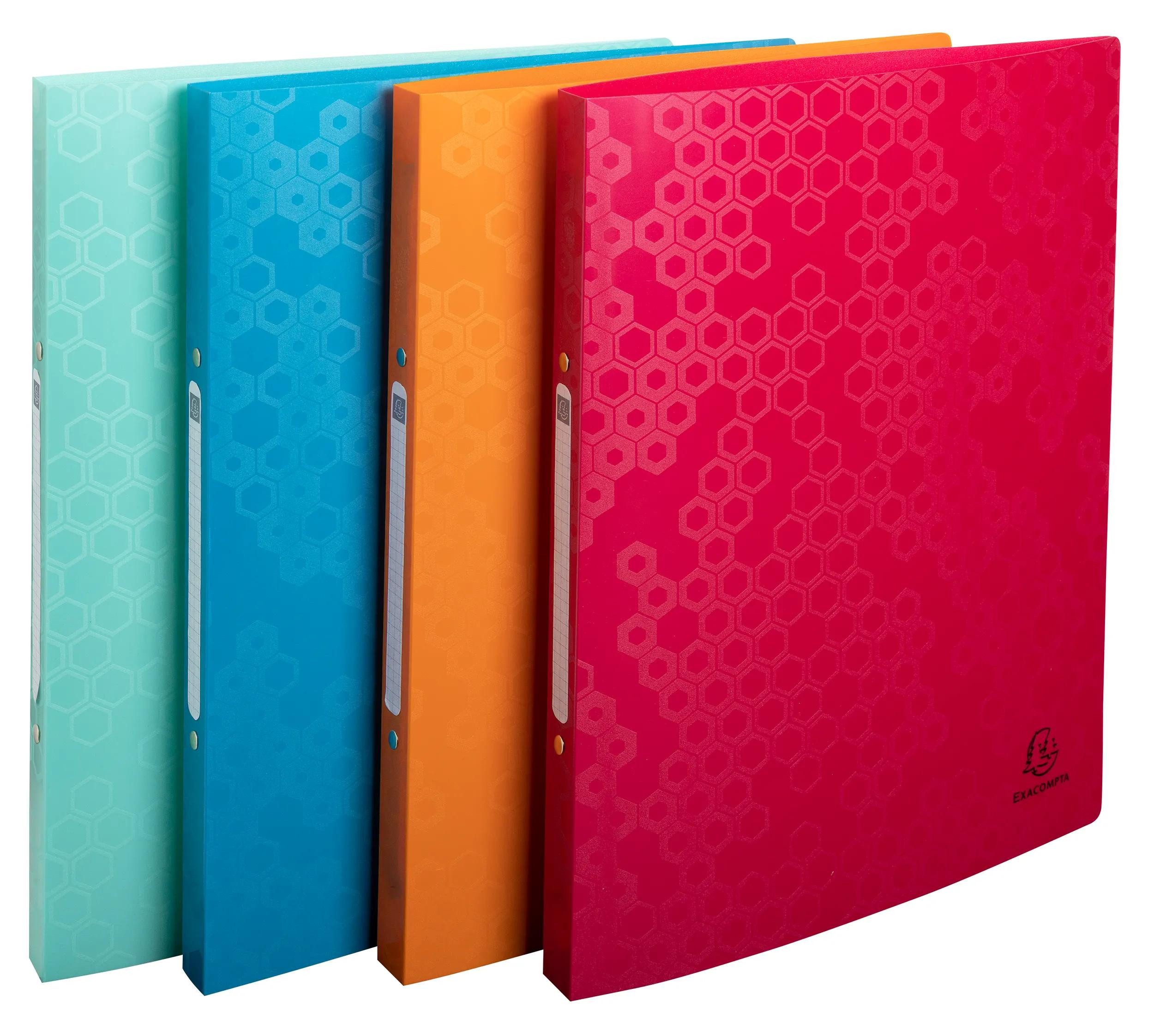 EXACOMPTA Ringbuchmappe 20x Ringbuch A4 Recycling-PP, 2 Ringe 15mm, Maïa - sortiert - 54210E, PP recycling Ringbücher