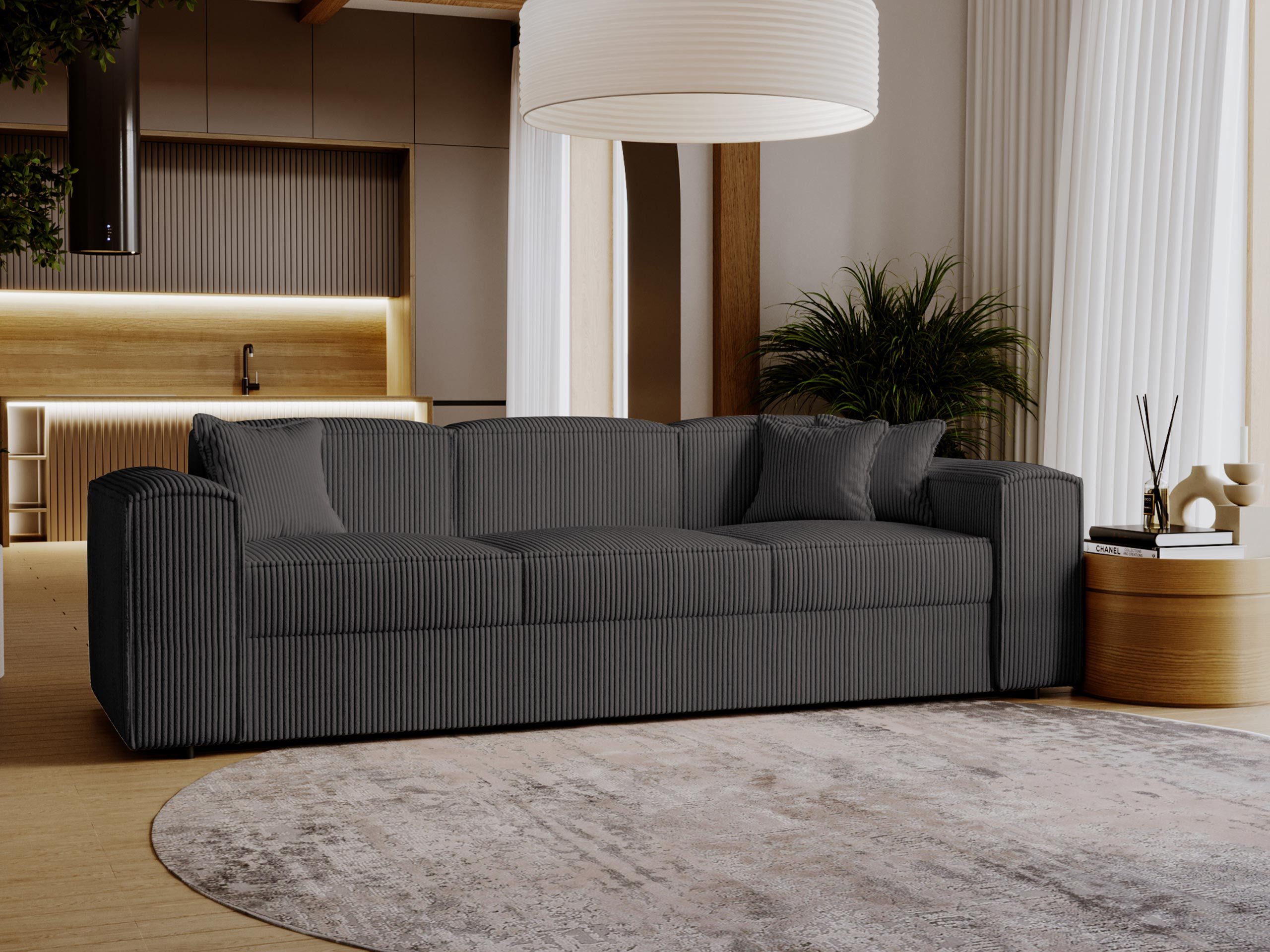 MIRJAN24 Schlafsofa Santos, mit Schlaffunktion, Polsterlehnen fest montiert, Kissen-Set