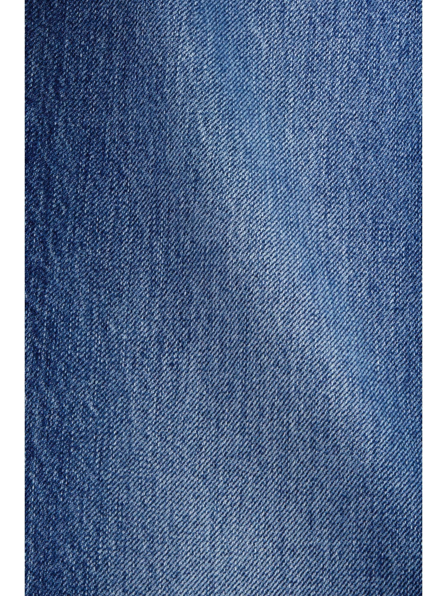 edc by Esprit 7/8-Hose Ausgestellte DARK Bund WASHED mittelhohem Retro-Jeans BLUE mit