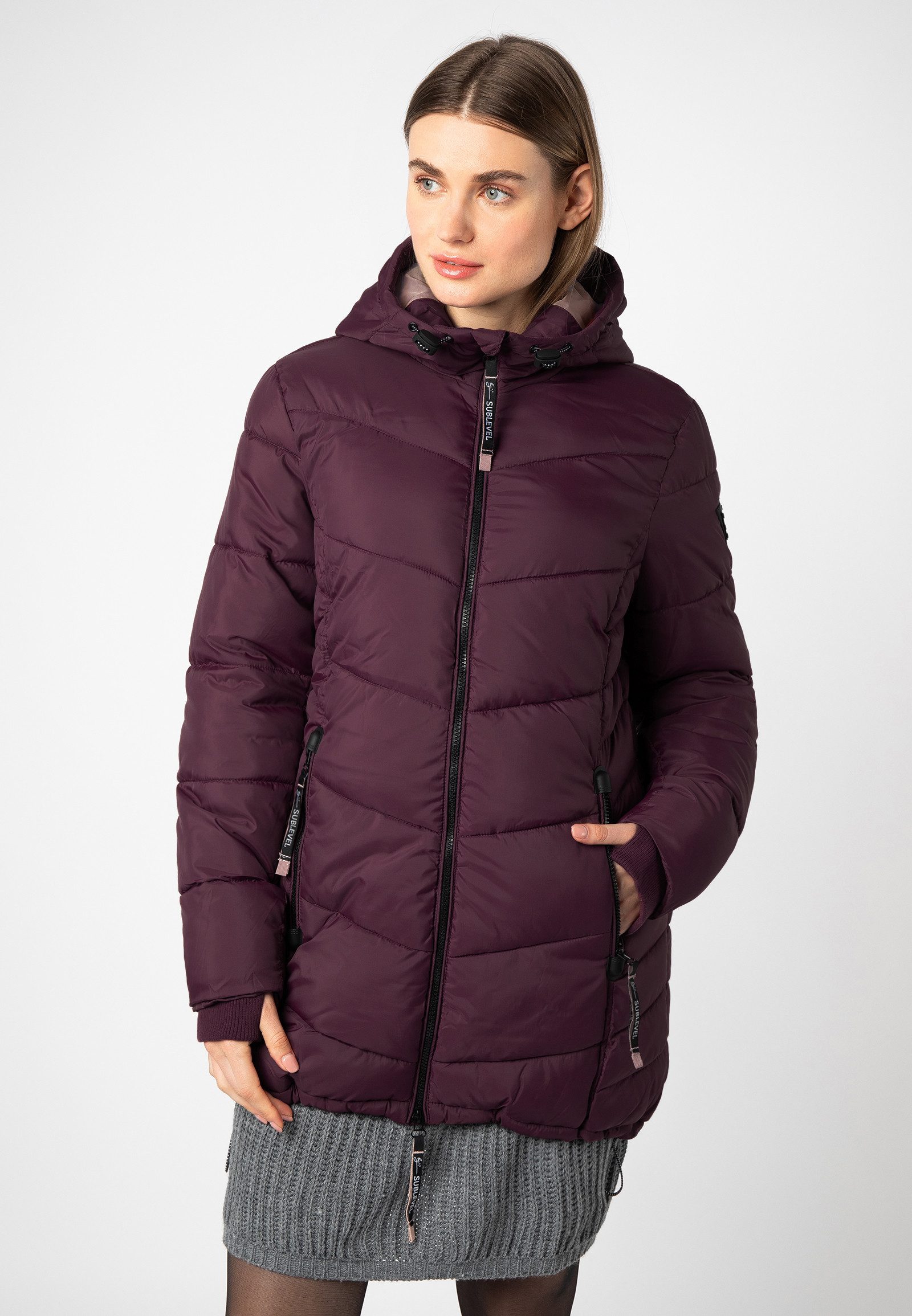 SUBLEVEL Wintermantel Steppmantel tailliert warm wattiert günstig online kaufen