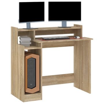 vidaXL Schreibtisch Schreibtisch mit LEDs Sonoma-Eiche 97x45x90 cm Holzwerkstoff