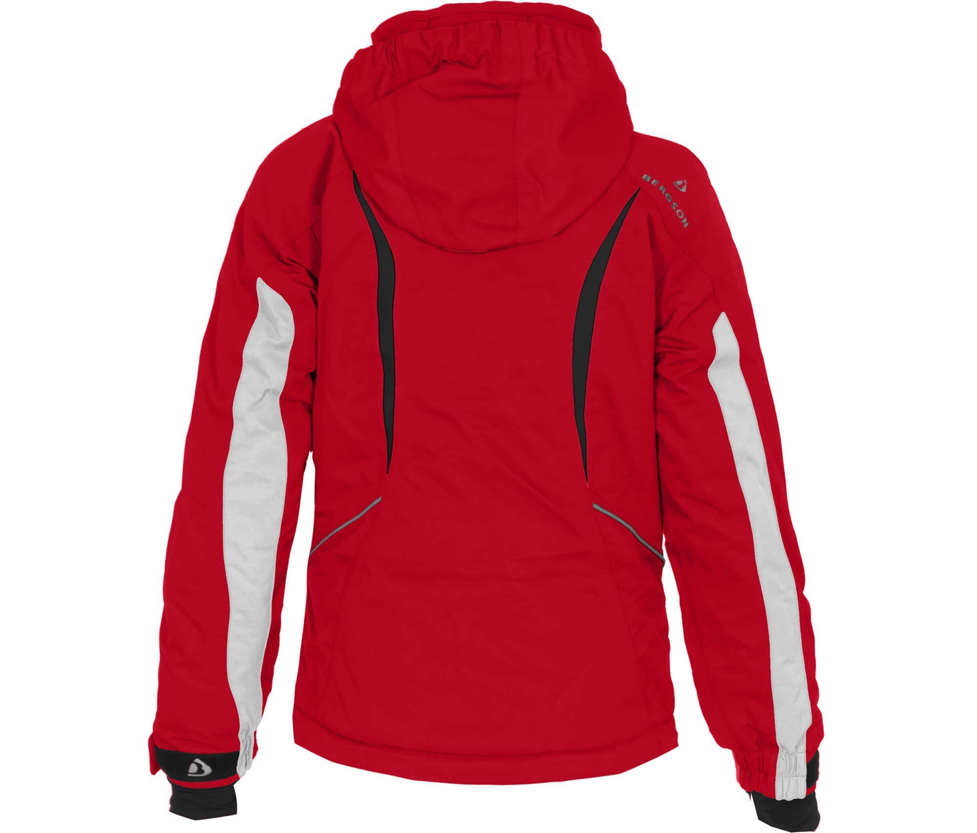 Bergson Skijacke JENS Kinder Skijacke, perfekt für junge Wintersportler, Normalgrößen, rot