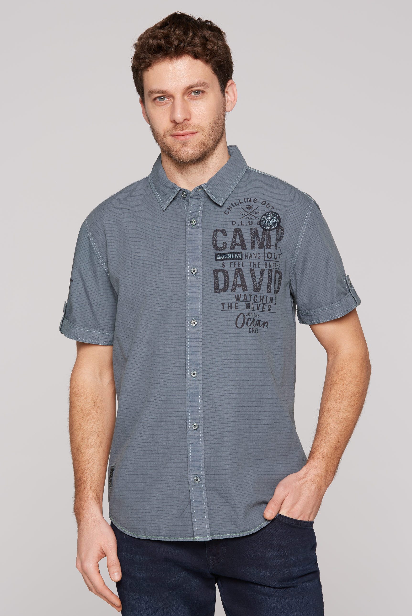 CAMP DAVID Kurzarmhemd aus Baumwolle