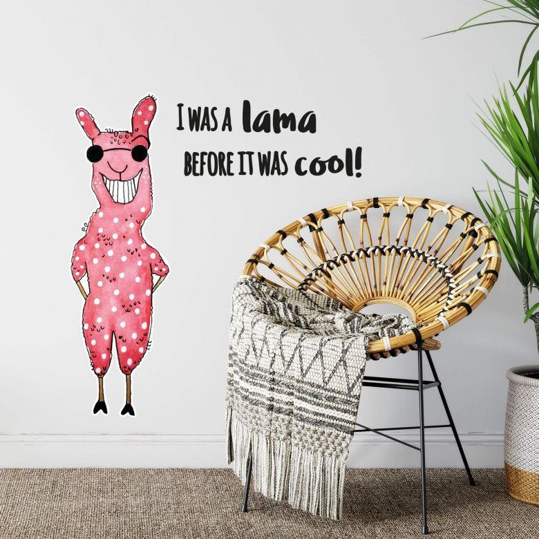 (1 Lama Wandtattoo Wall-Art St) - Lebensfreude cooles