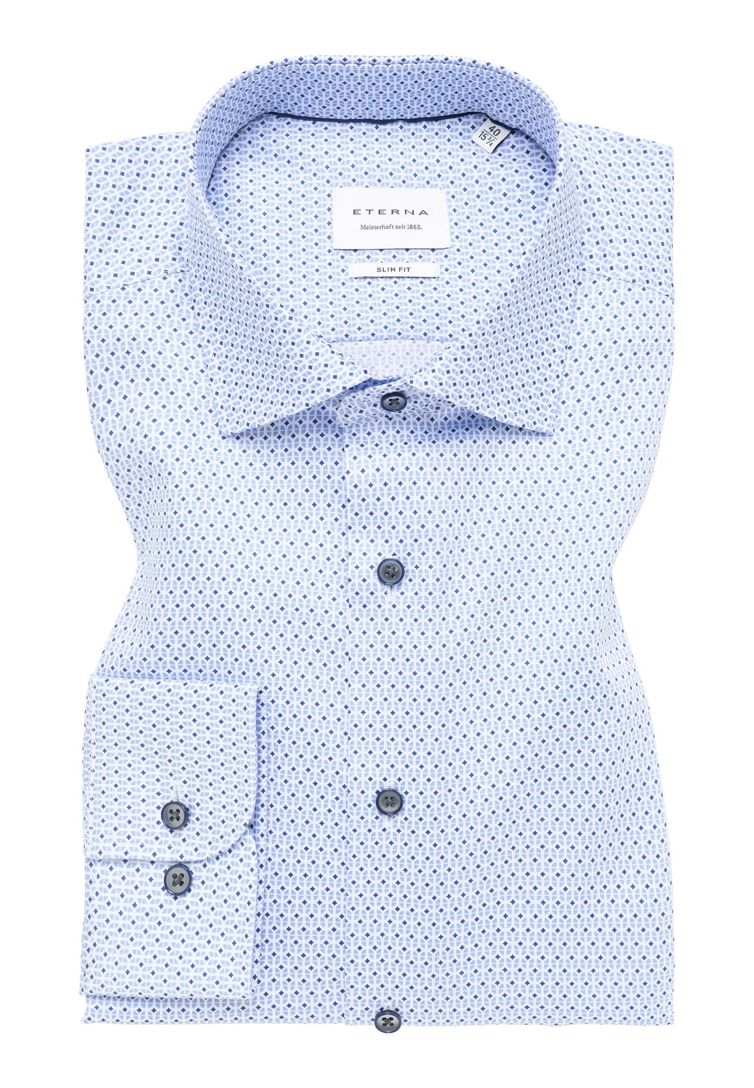 Eterna Businesshemd – Minimal Print – Twill Langarm Businesshemd
