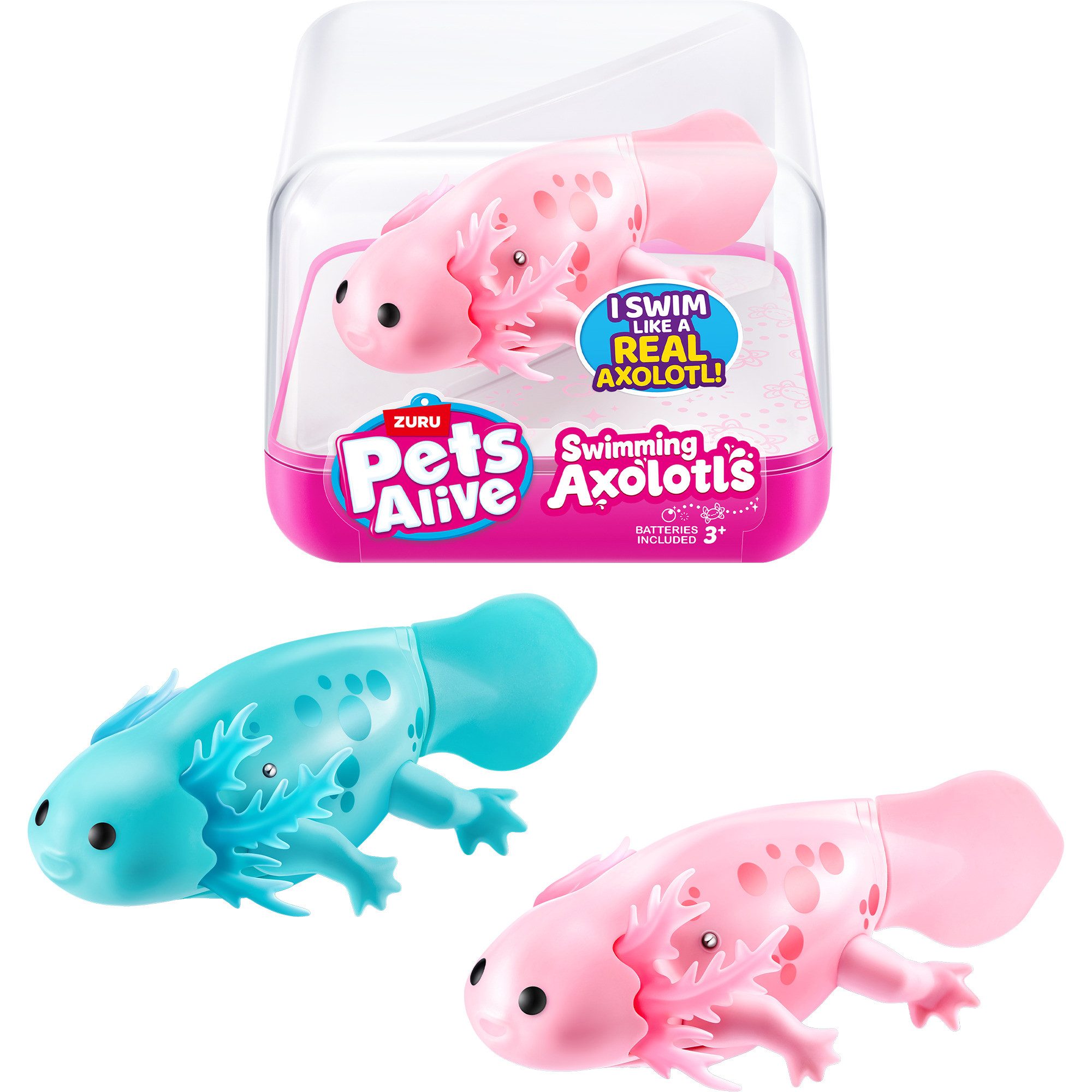 ZURU Kuscheltier ZURU Pets Alive - Swimming Axolotls, Spielfigur