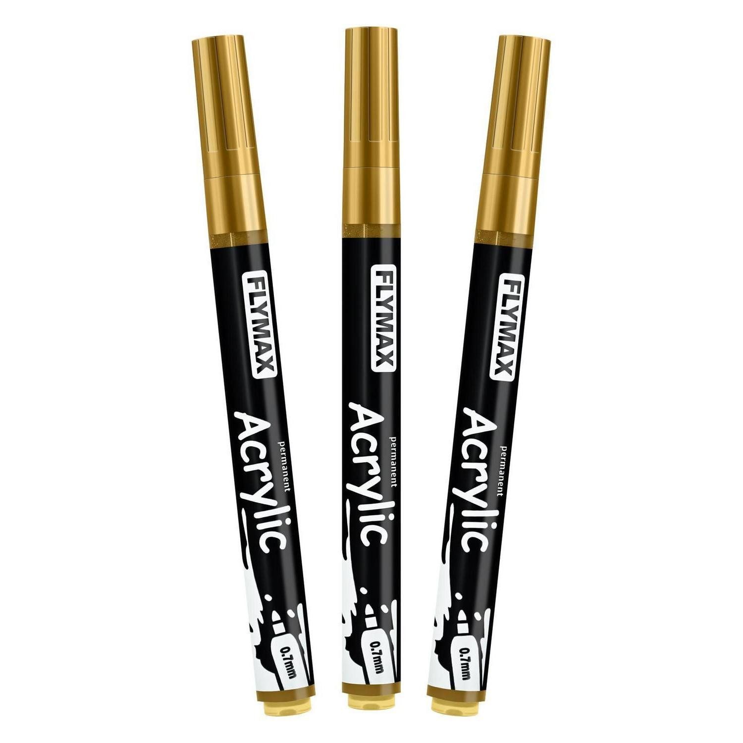 LuxusKollektion Permanentmarker Gold Marker Stifte 0,7mm permanent fein 3er Pack