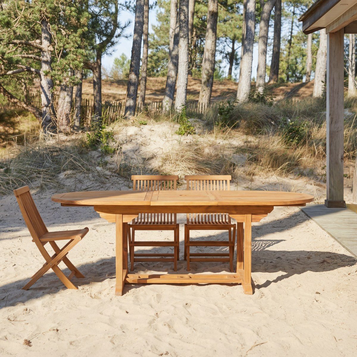 Tikamoon Gartentisch Ovaler Outdoor Tisch aus Akazienholz Capri 160